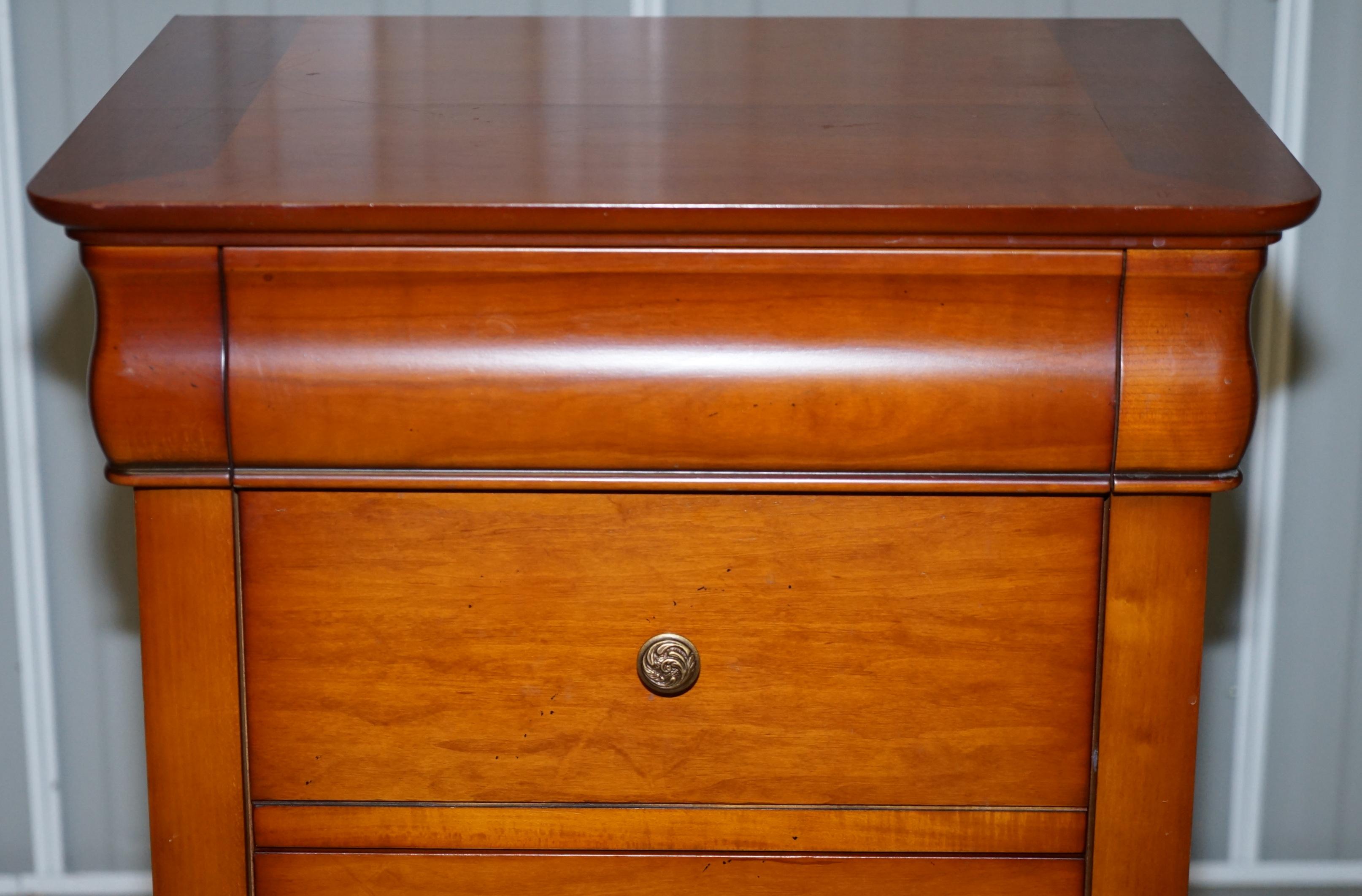 Pair of Large Solid Cherry Wood Bedside Table Chest of Drawers Part of a Suite 6