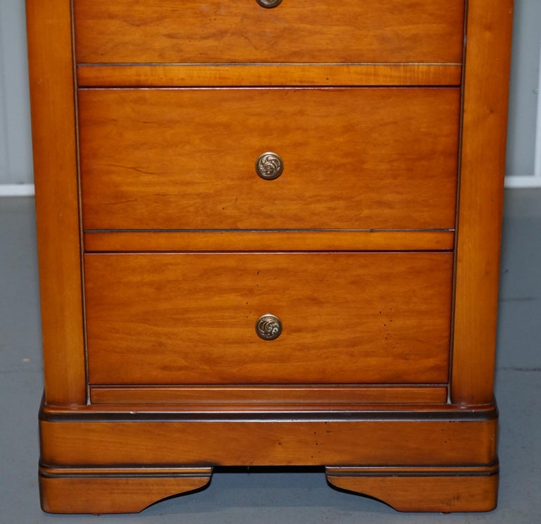 Pair of Large Solid Cherry Wood Bedside Table Chest of Drawers Part of