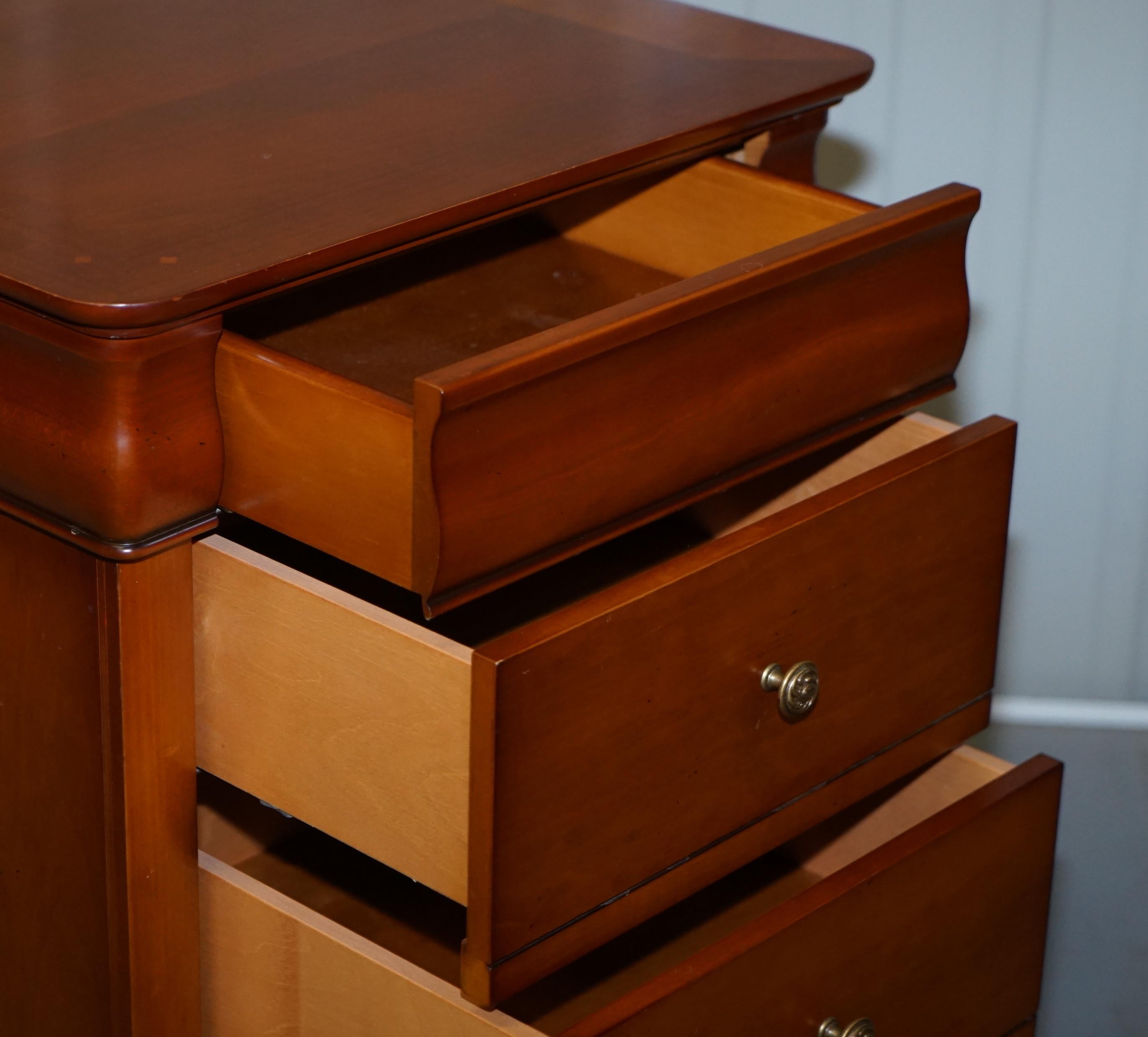 Pair of Large Solid Cherry Wood Bedside Table Chest of Drawers Part of a Suite 11