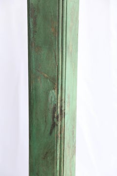 Pair of Large Solid Teak Wood and Brass Cup Oil Lamps from Monastery in Goa