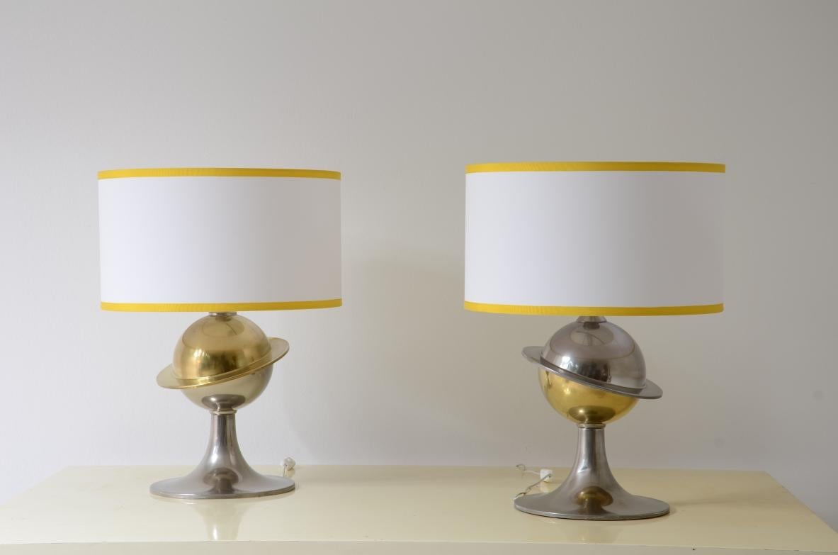 European Pair of large Space Age table lamps For Sale