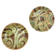 Pair of Large Spanish Ceramic Decorative Wall Plates, 1960s