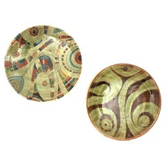 Pair of Large Spanish Ceramic Wall Plates, 1960s
