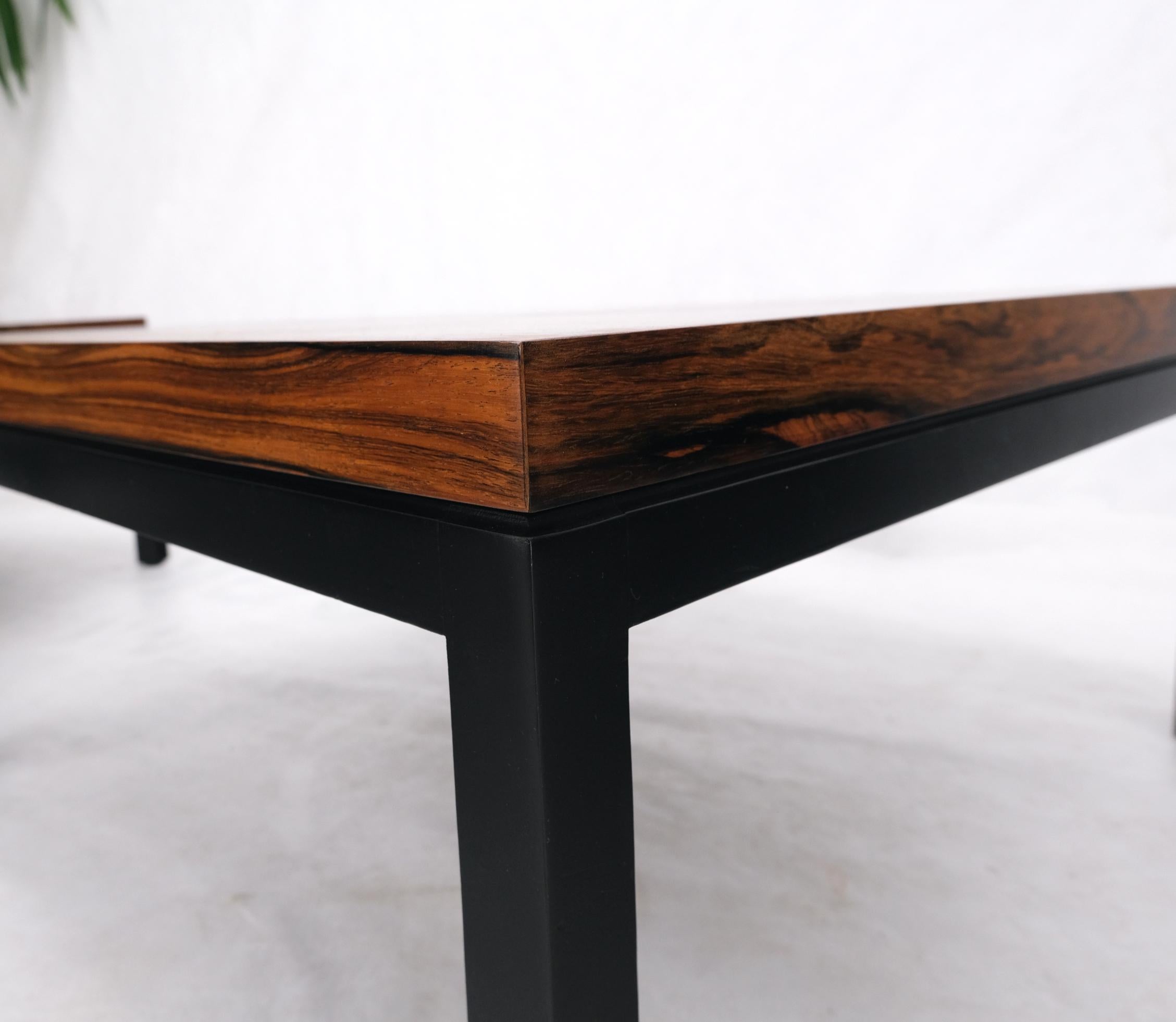 Pair of Large Square Rosewood Coffee Side End Tables Black Bases MINT Baughman For Sale 3