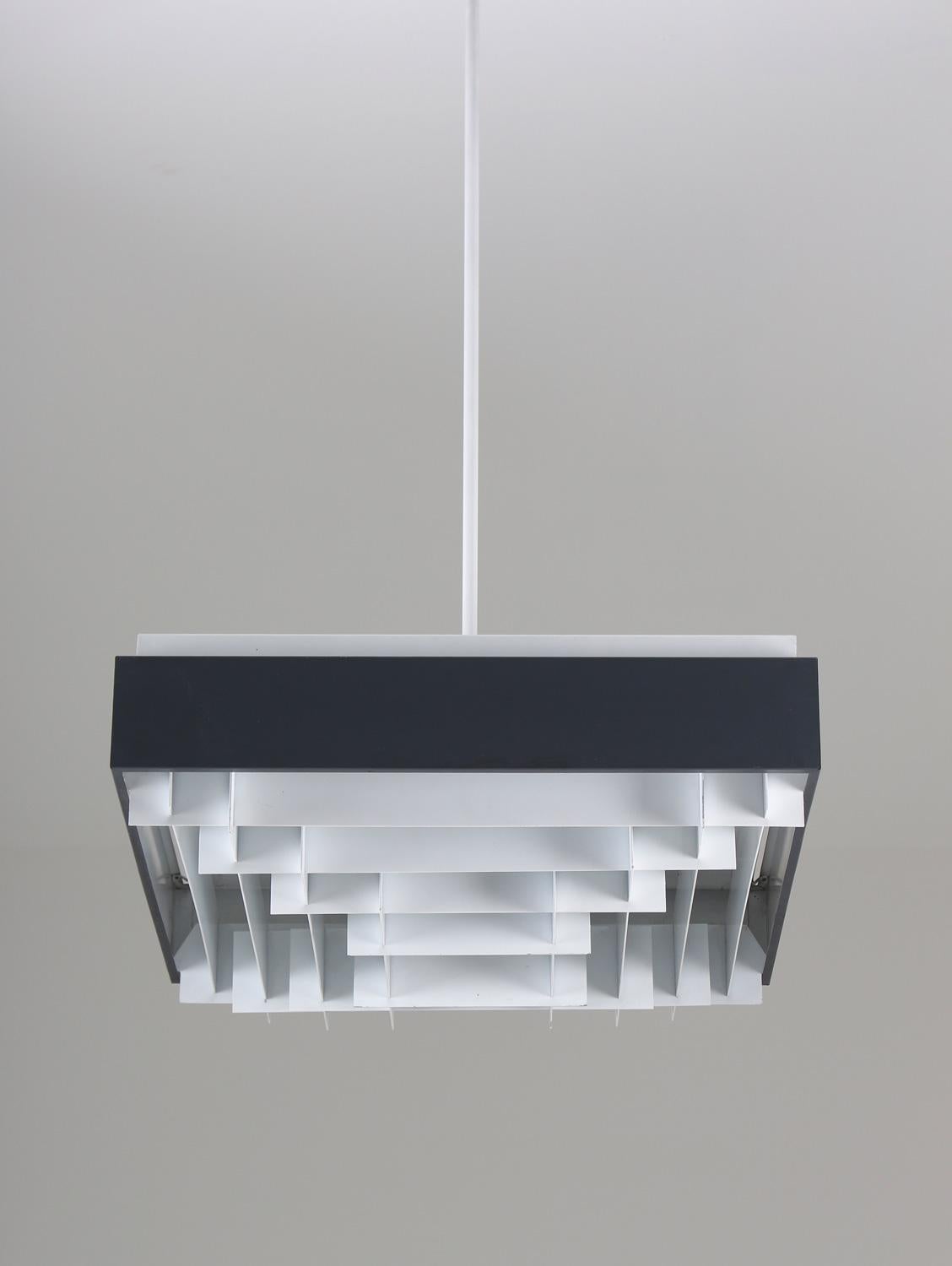Mid-Century Modern Large Square Swedish Midcentury Pendant For Sale