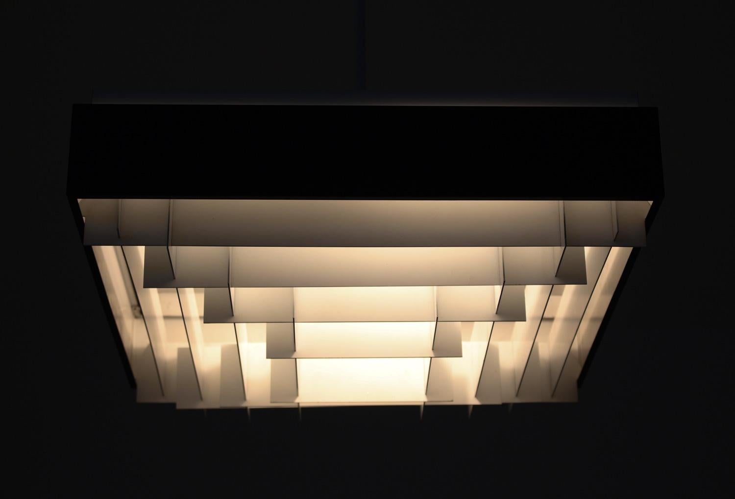 Large Square Swedish Midcentury Pendant For Sale 2