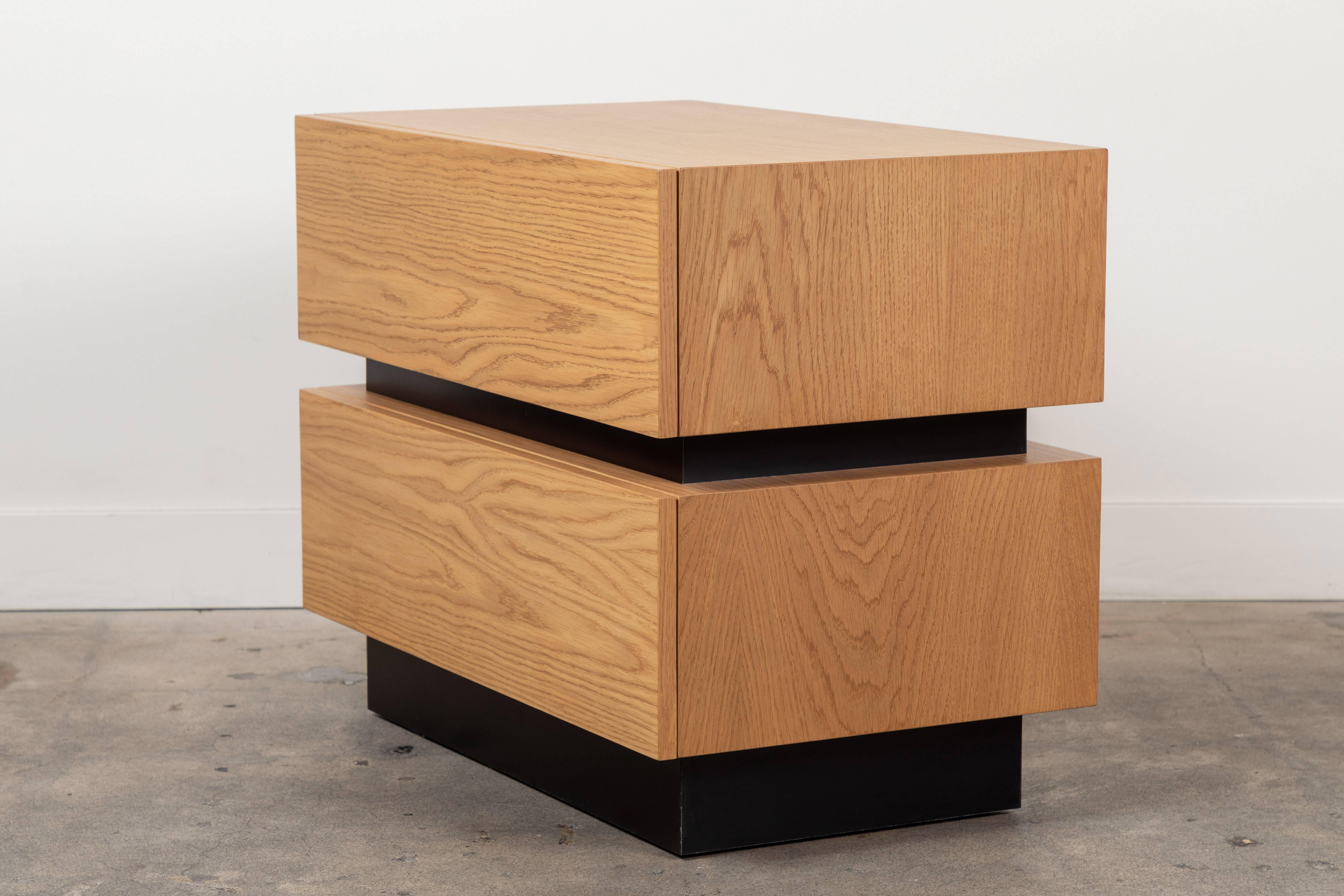 Mid-Century Modern Pair of Large Stacked Box Nightstands by Lawson-Fenning