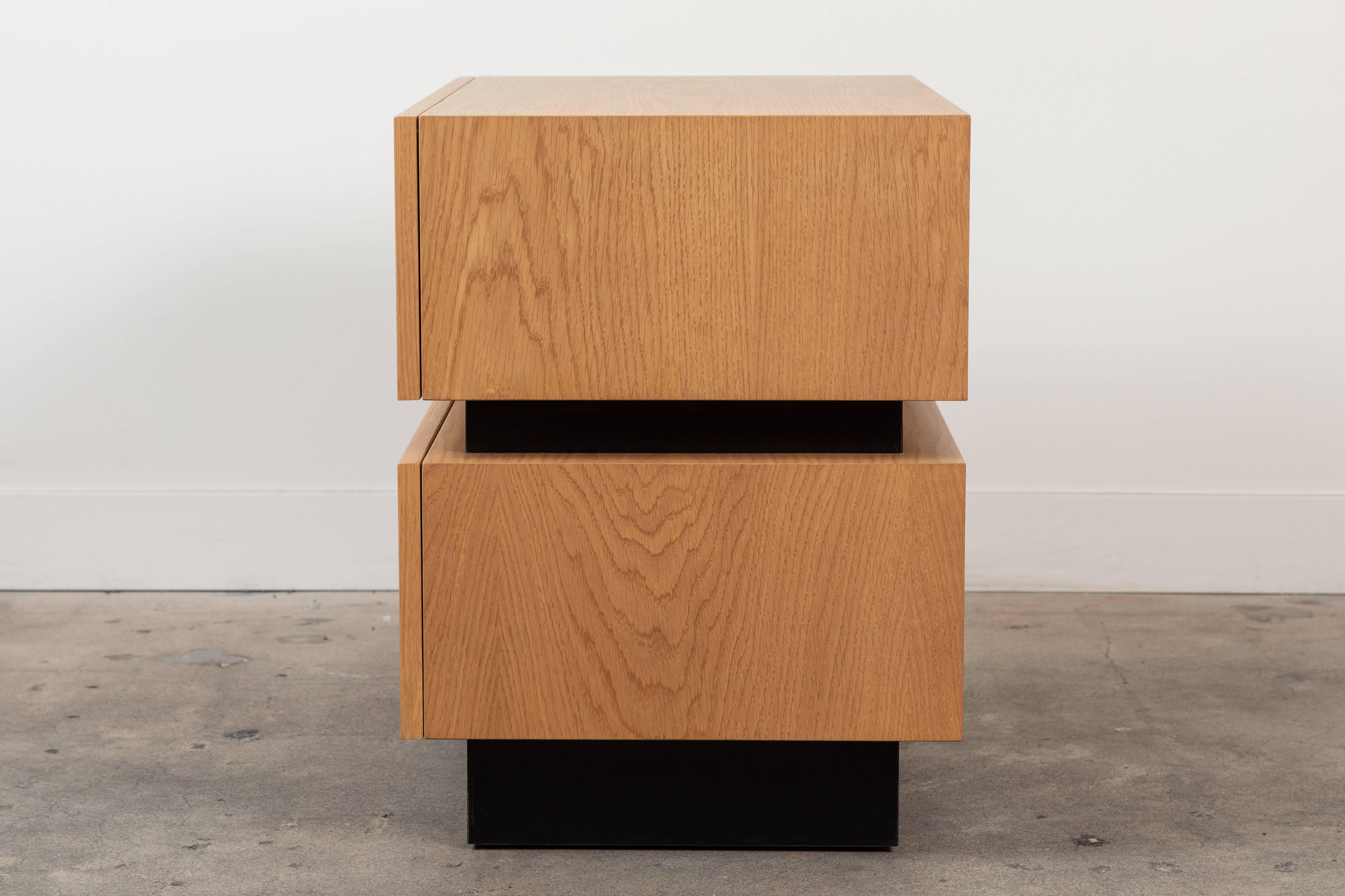 American Pair of Large Stacked Box Nightstands by Lawson-Fenning