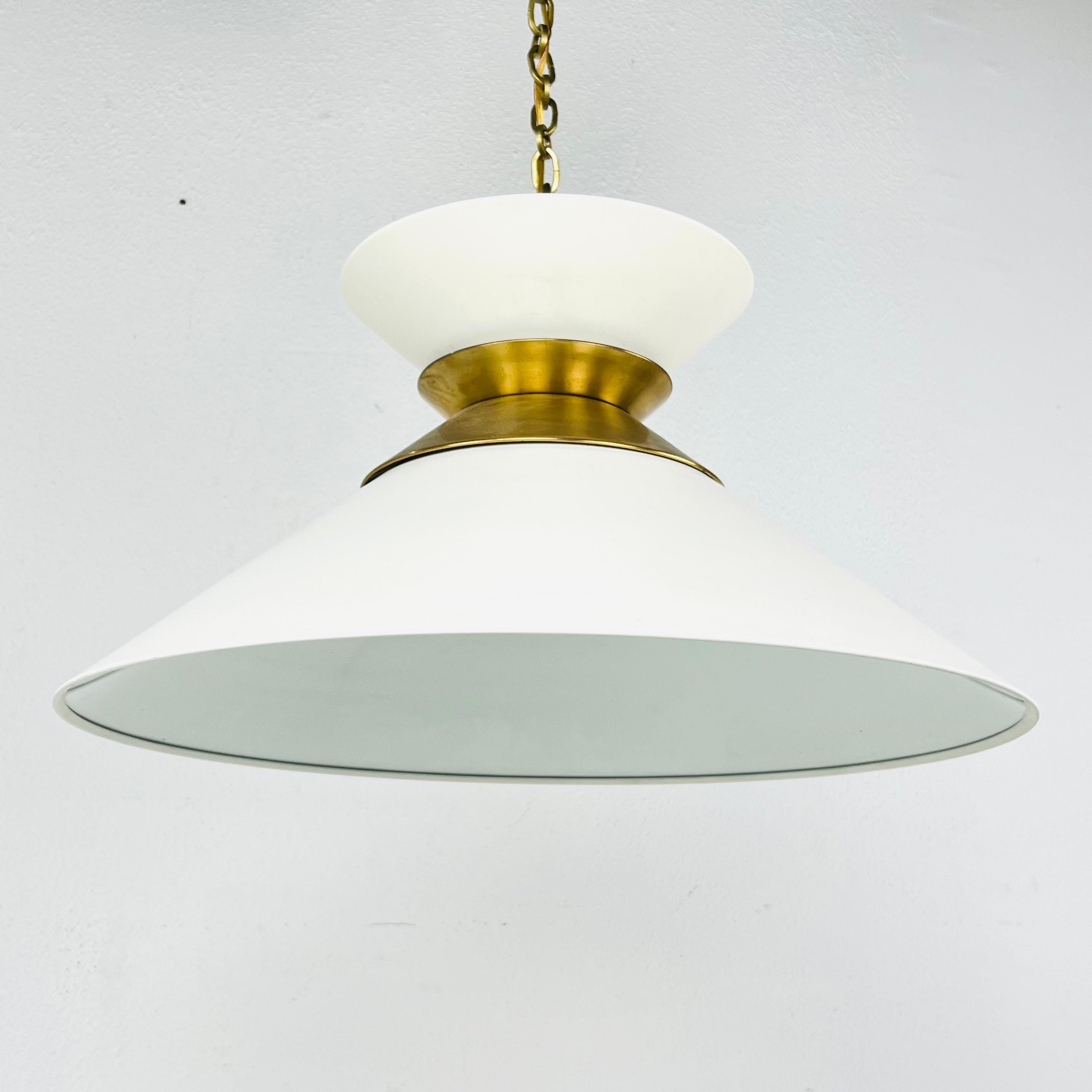 Modern Pair of Large Stacked Pendant Lights by Visual Comfort