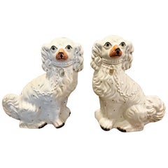 Pair of Large Staffordshire Spaniels, circa 1870