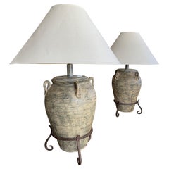 Pair of Large Steve Chase Antique Urn Lamps