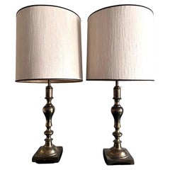 pair of large Stiffel brass lamps
