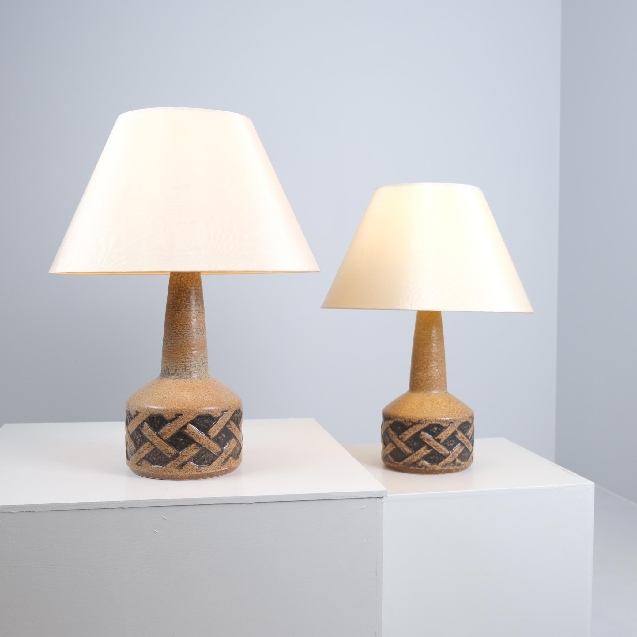 Paire de grandes lampes de table en grès, Søholm, Bornholm Danemark 1960/70s en vente 5