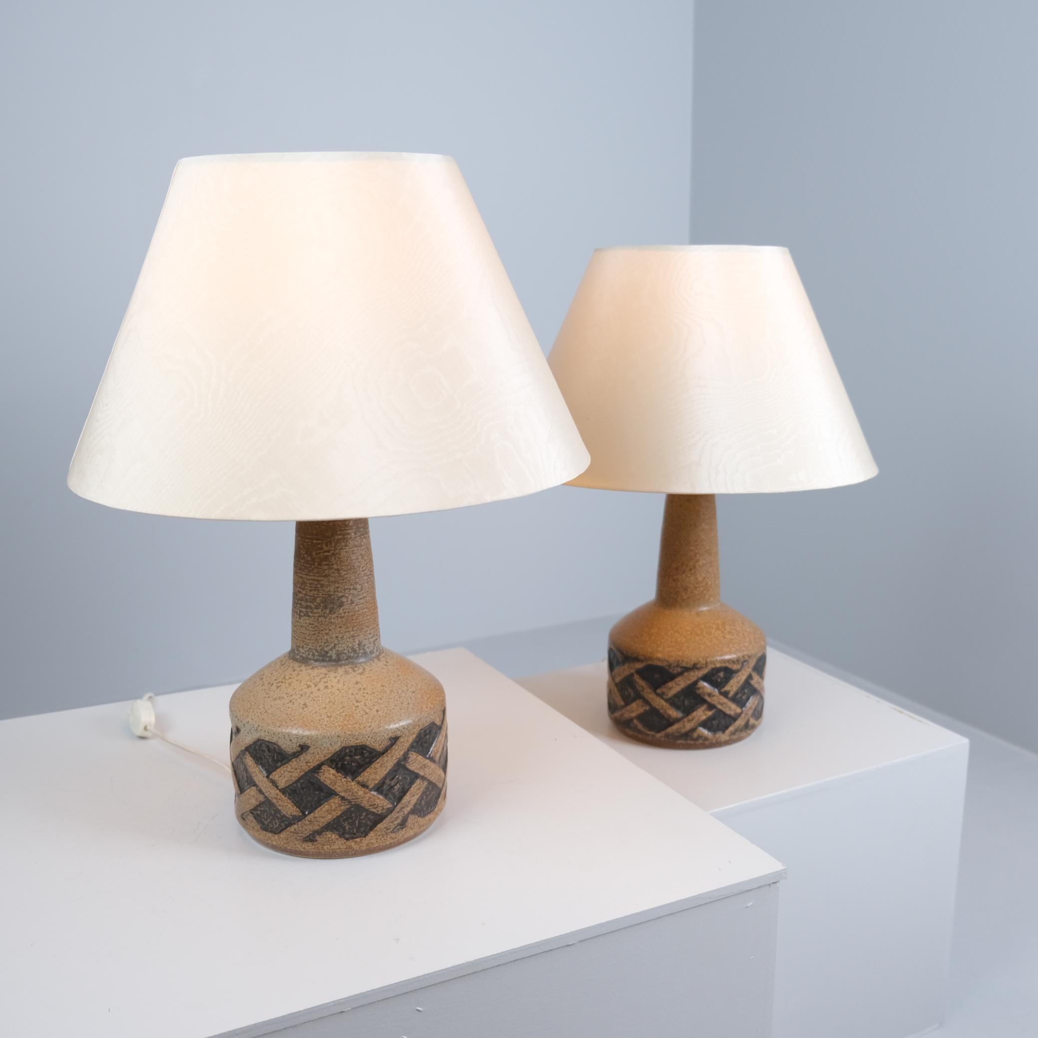 Paire de grandes lampes de table en grès, Søholm, Bornholm Danemark 1960/70s en vente 8