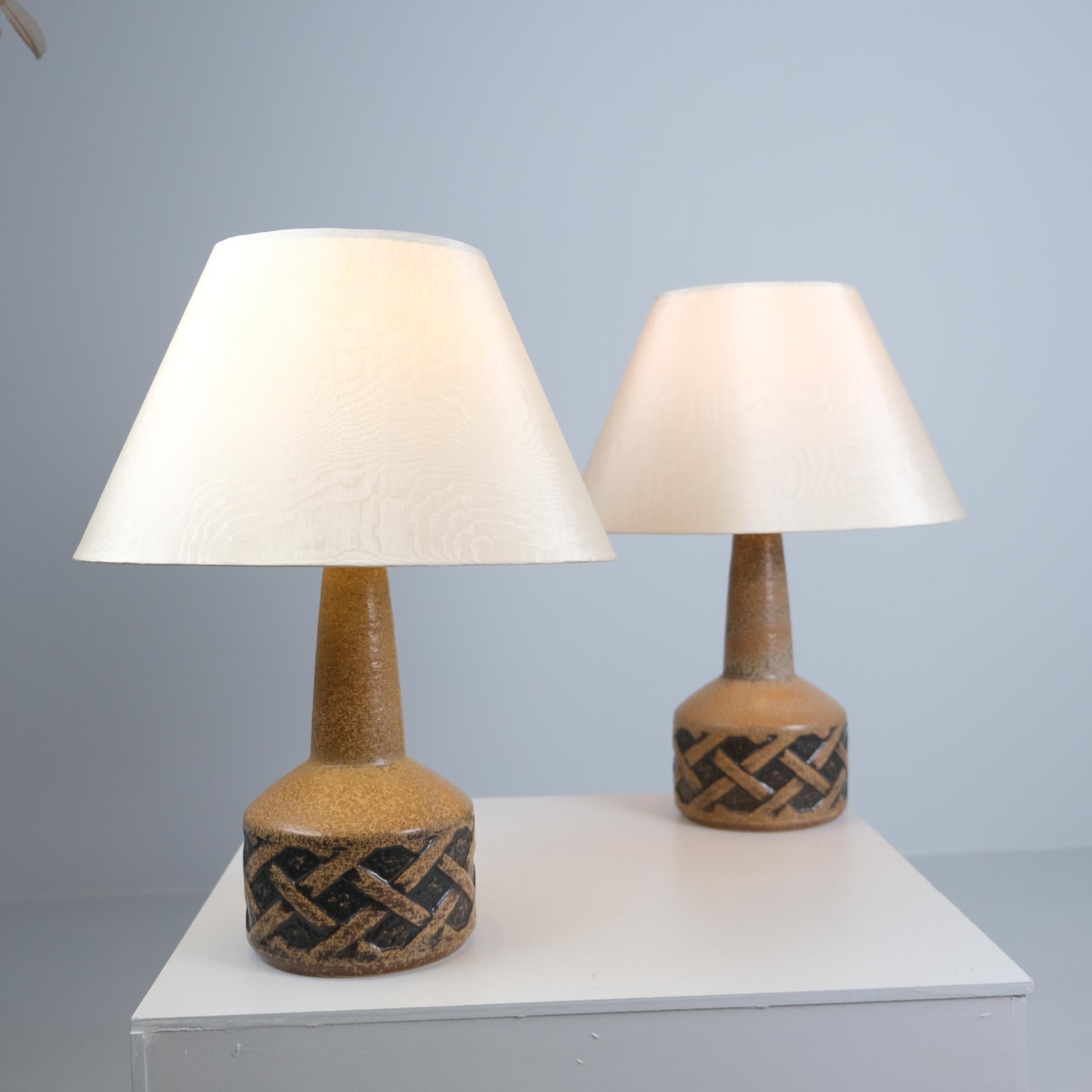 Scandinave moderne Paire de grandes lampes de table en grès, Søholm, Bornholm Danemark 1960/70s en vente