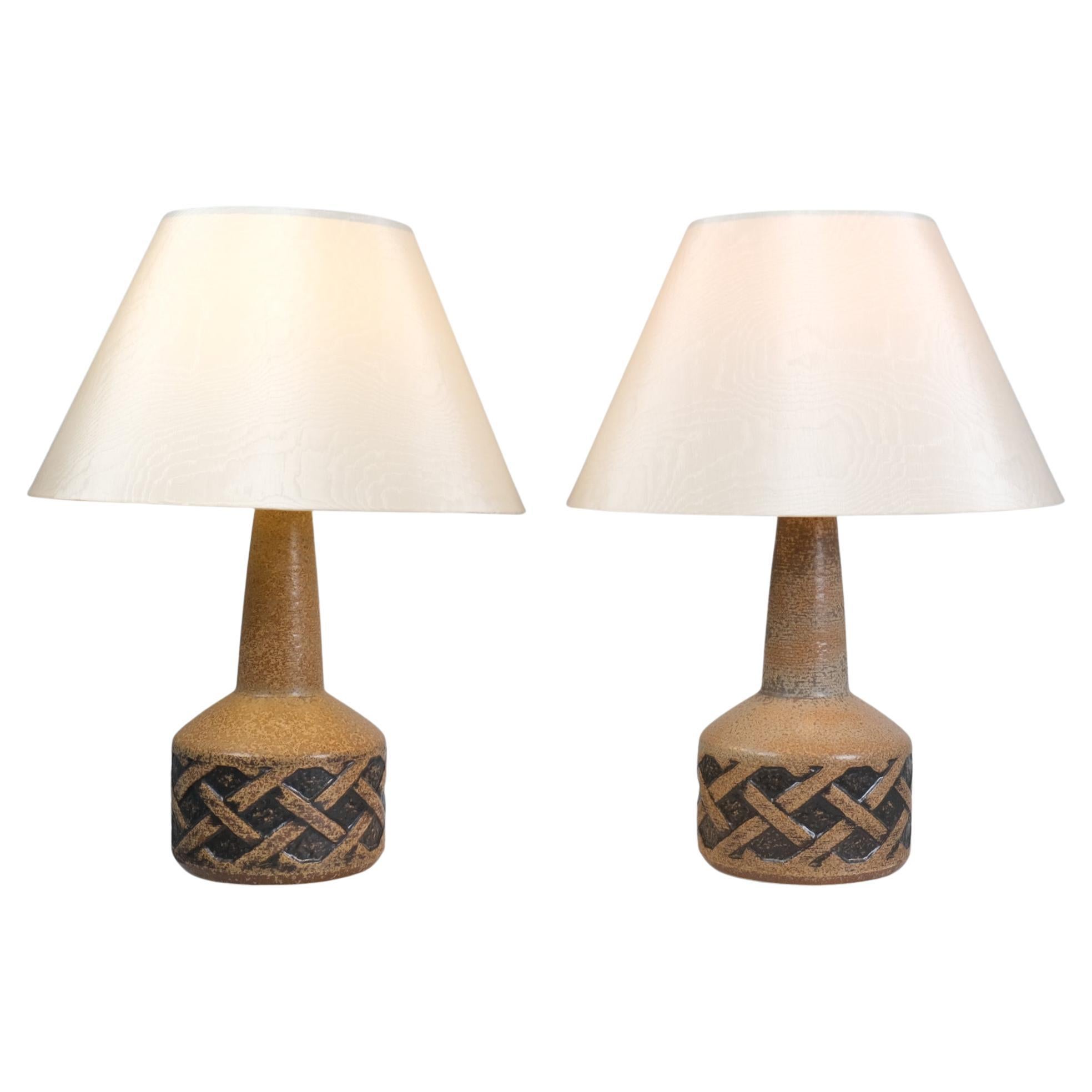 Paire de grandes lampes de table en grès, Søholm, Bornholm Danemark 1960/70s en vente
