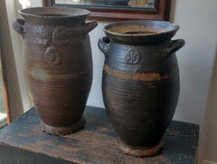 Pair of Large Stoneware Pots