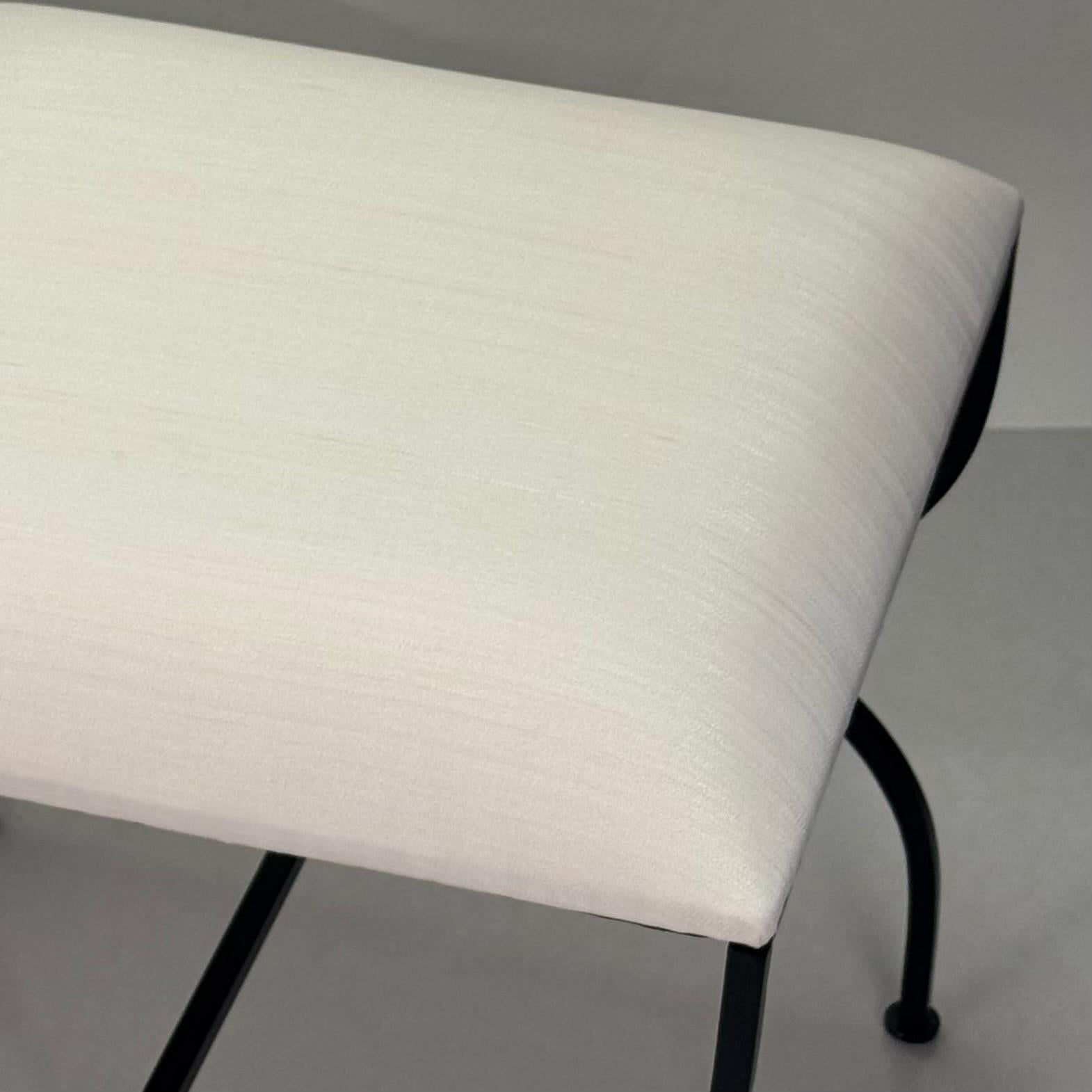 XXIe siècle et contemporain Paire de grands tabourets en crin de cheval crème 