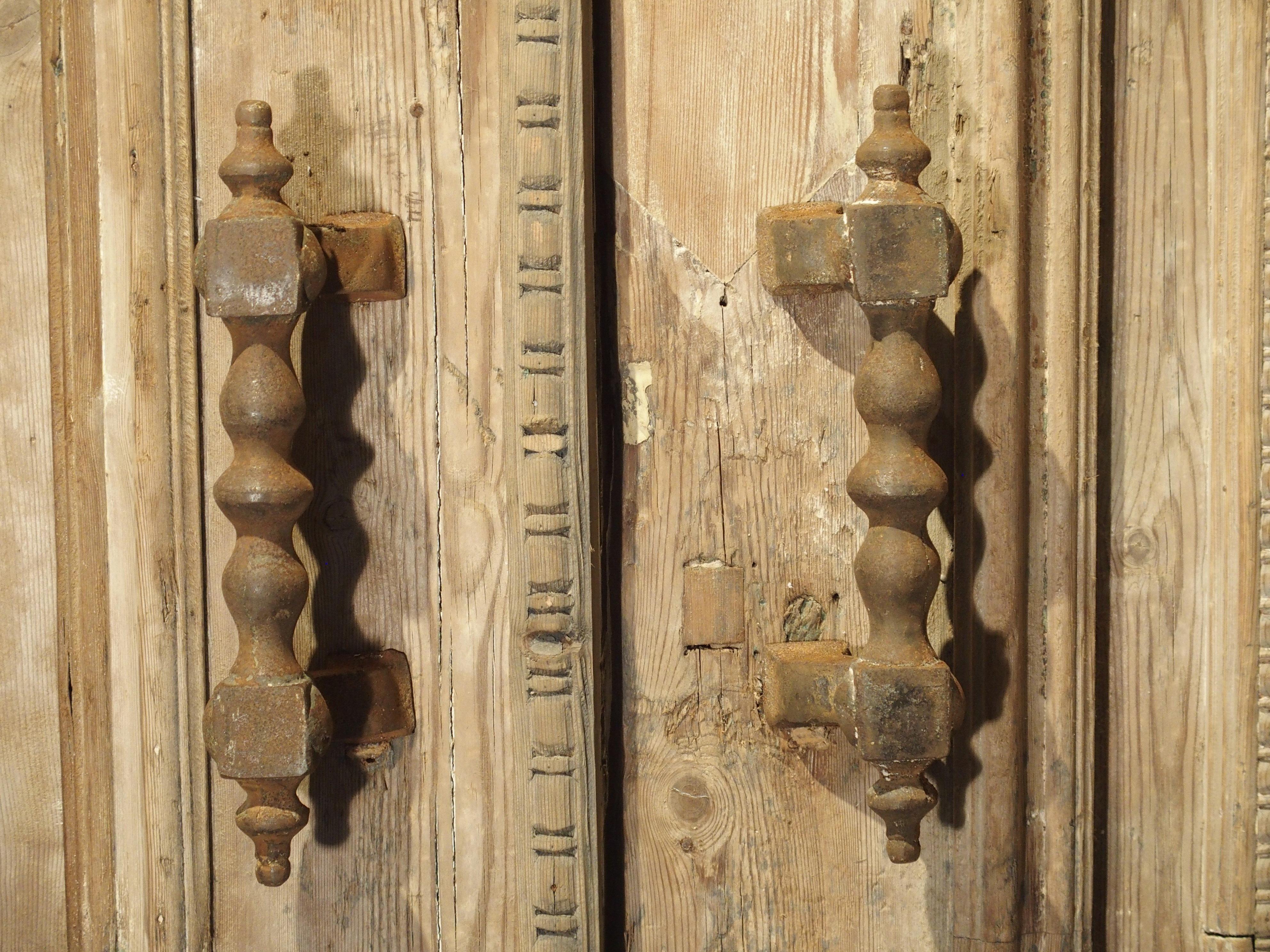 Pair of Large Stripped Antique Entry Doors from Cairo, Egypt, circa 1900 8