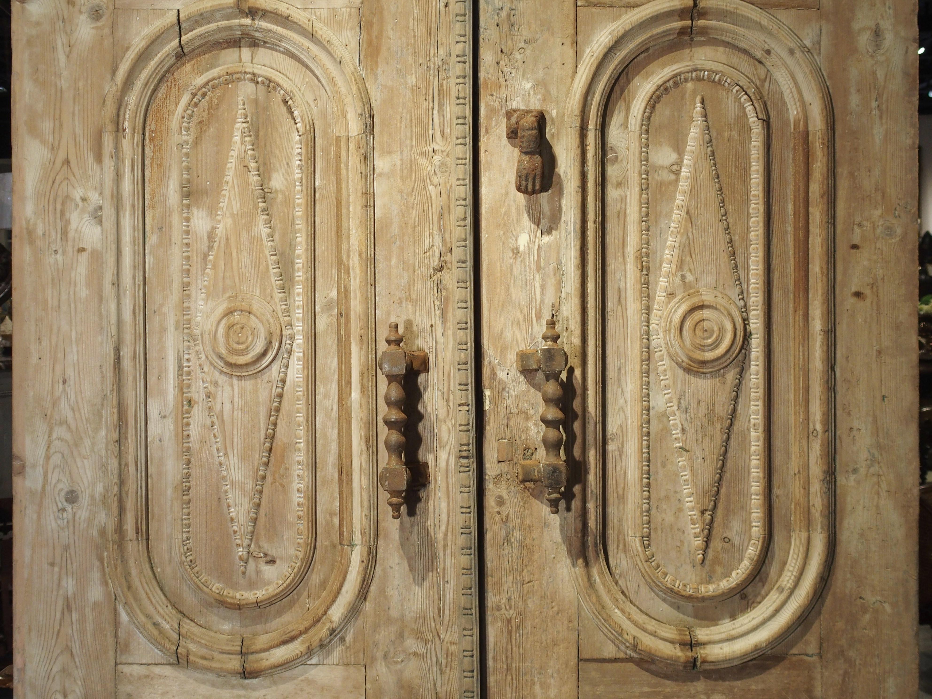 Pair of Large Stripped Antique Entry Doors from Cairo, Egypt, circa 1900 2