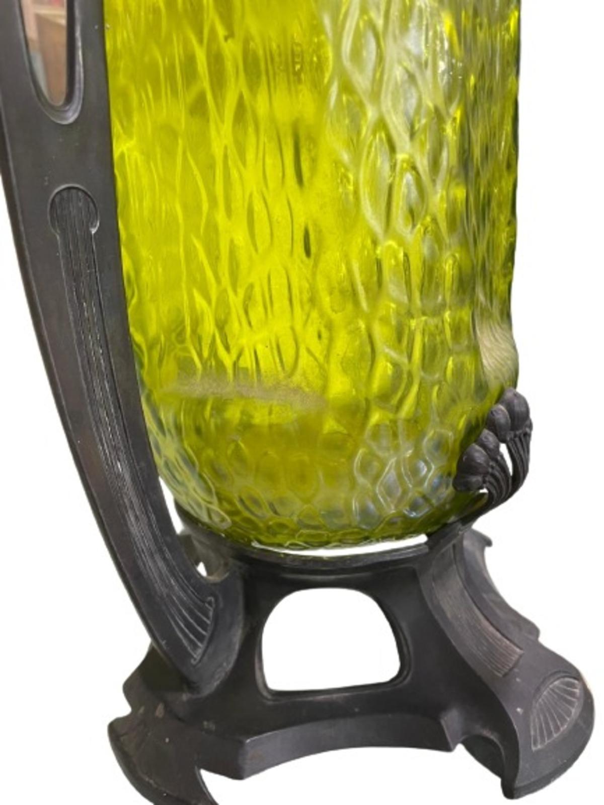 Pair of LARGE STUNNING art nouveau vases in the taste of Loetz. AMAZING For Sale 3