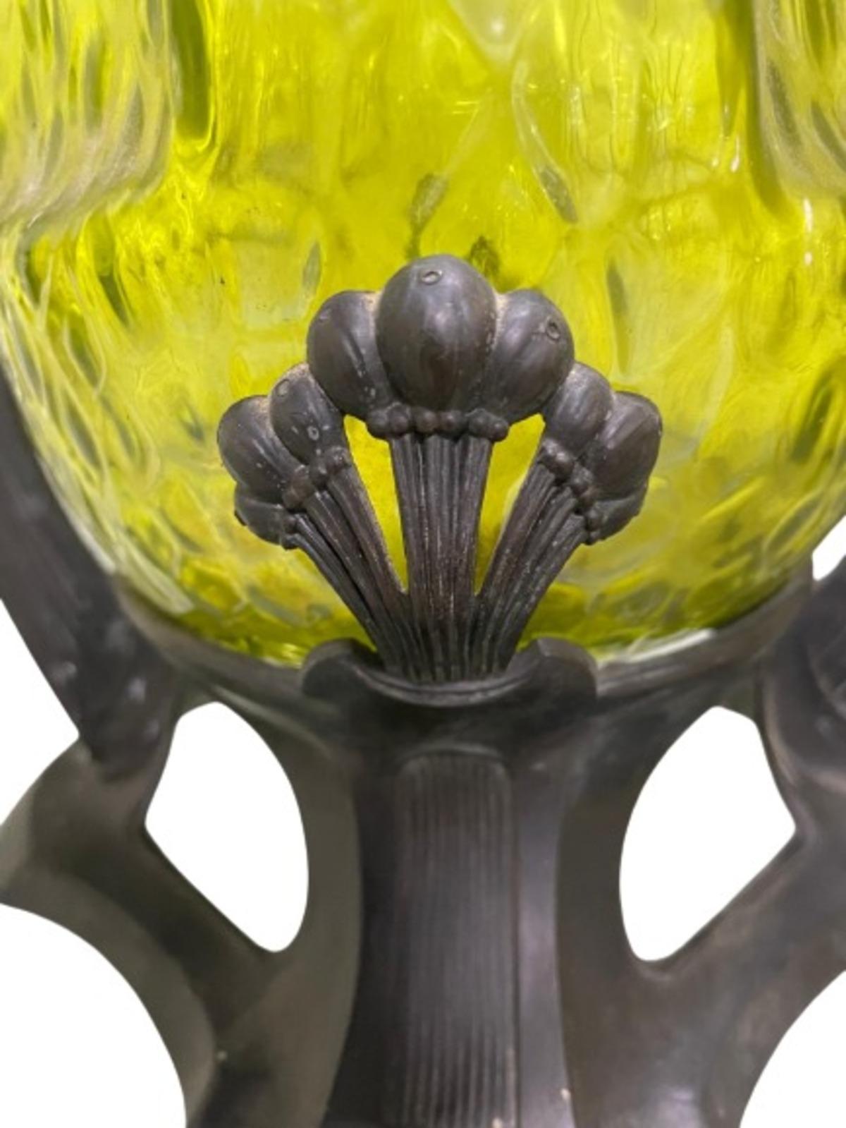Glass Pair of LARGE STUNNING art nouveau vases in the taste of Loetz. AMAZING For Sale