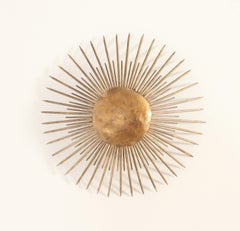 Paar große Sunburst-Wand- oder Deckenlampen aus den 1940er Jahren, Frankreich