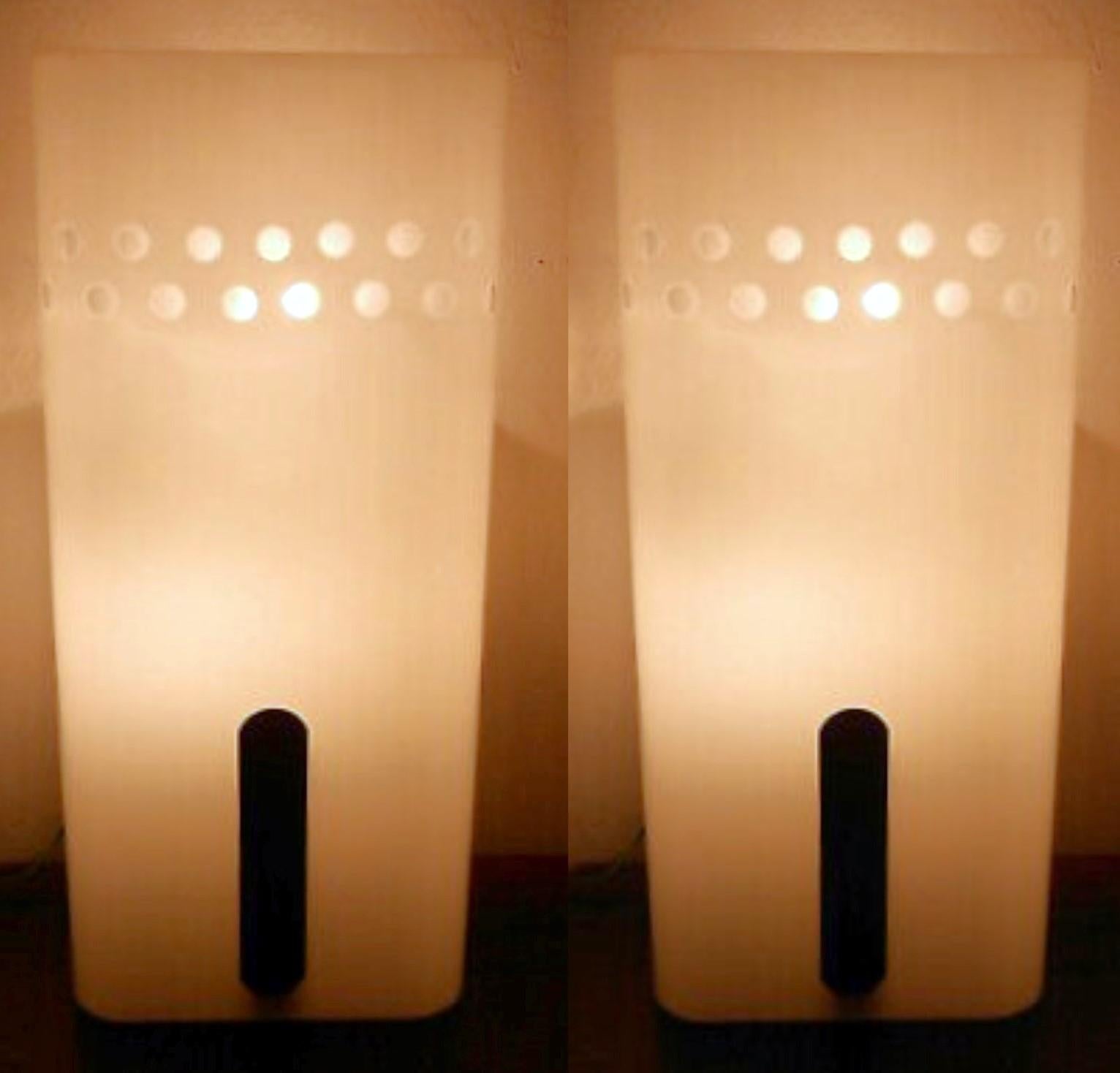 Pair Swedish Opaline Glass Cinema Wall Light Sconces, Sweden, 1960s For Sale 9