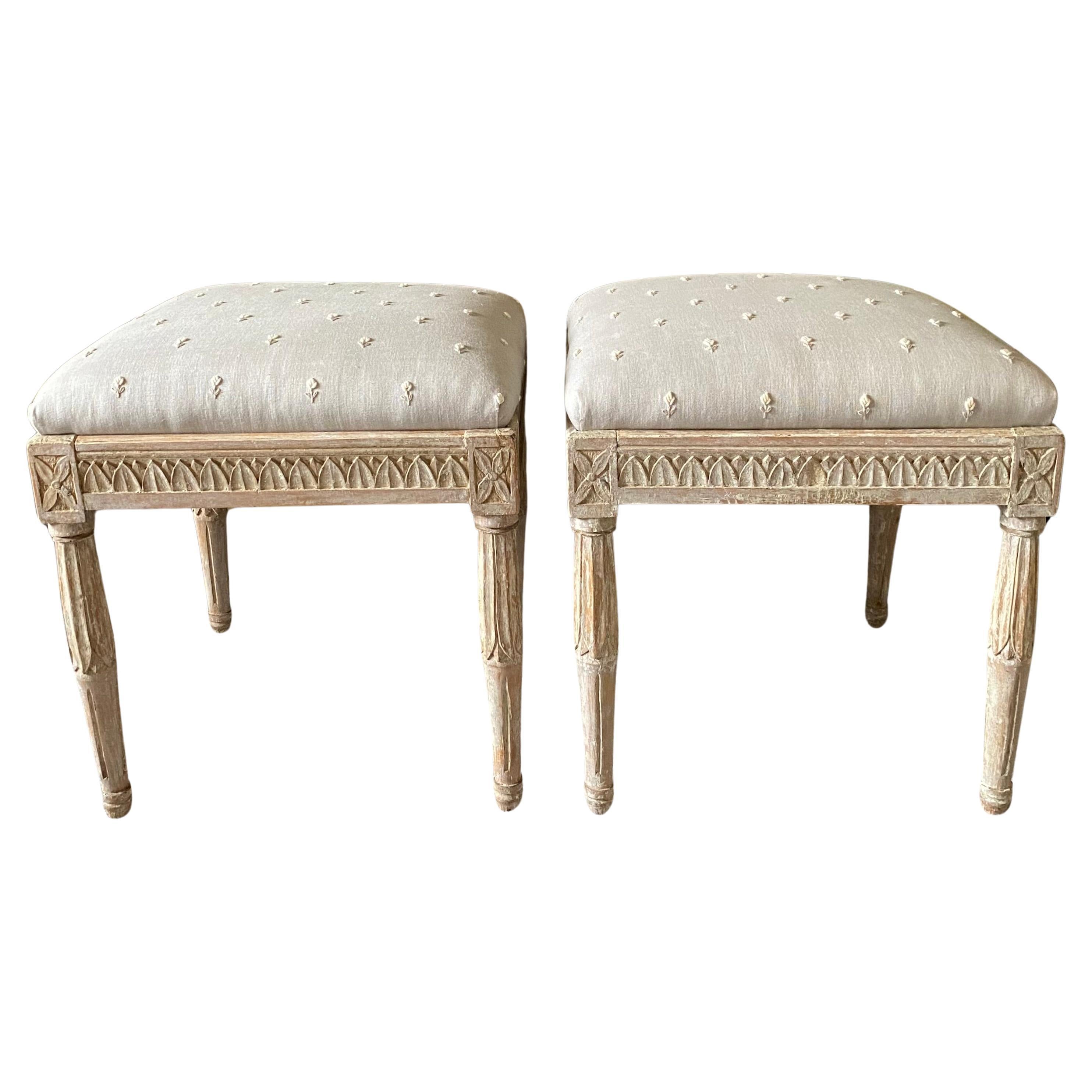 Pair of large Swedish Stools