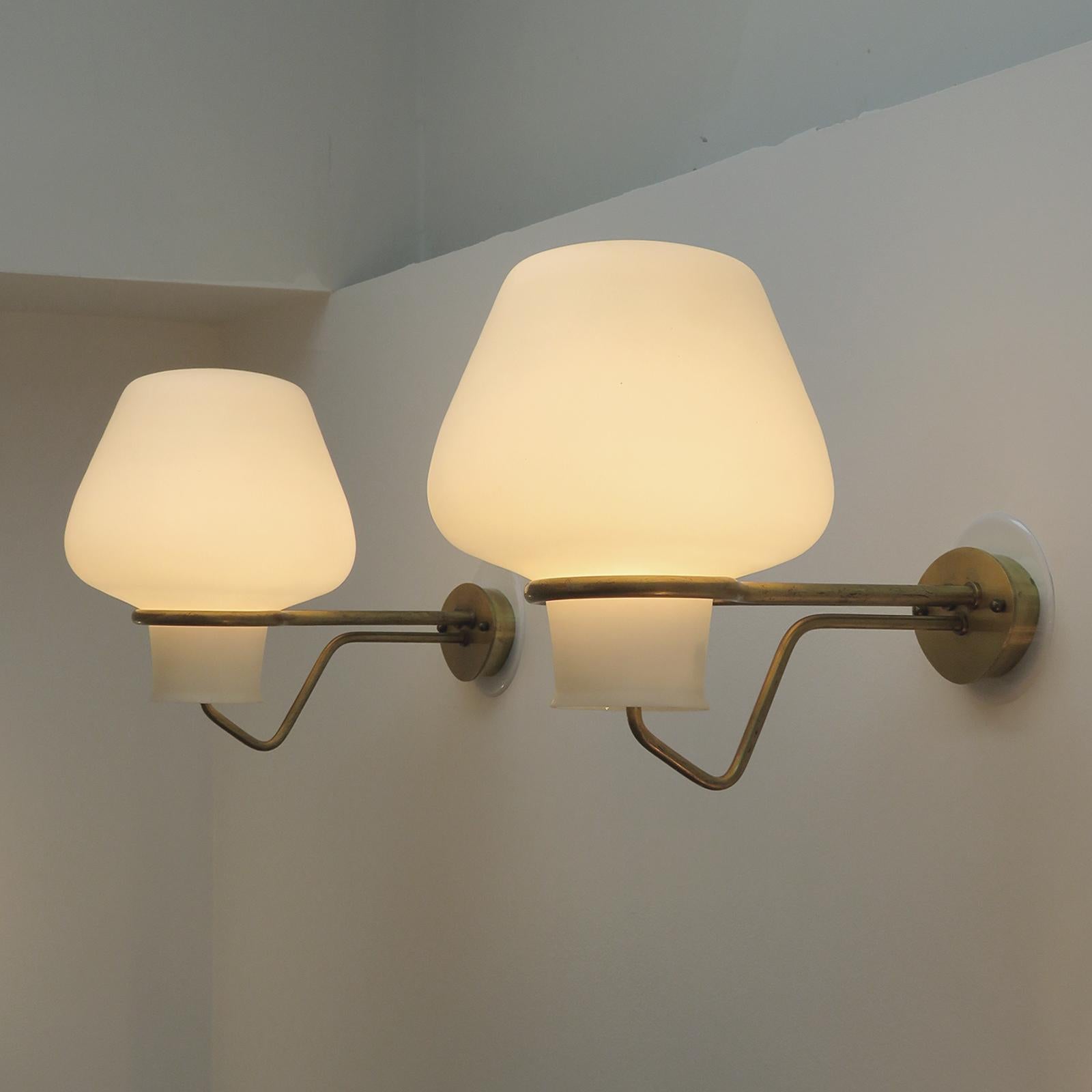 Pair of Large Swedish Wall Lights by Gunnar Asplund for ASEA, 1950 3