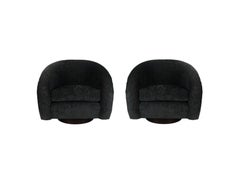 Pair of Large Swiveling Lounge Chairs by Directional