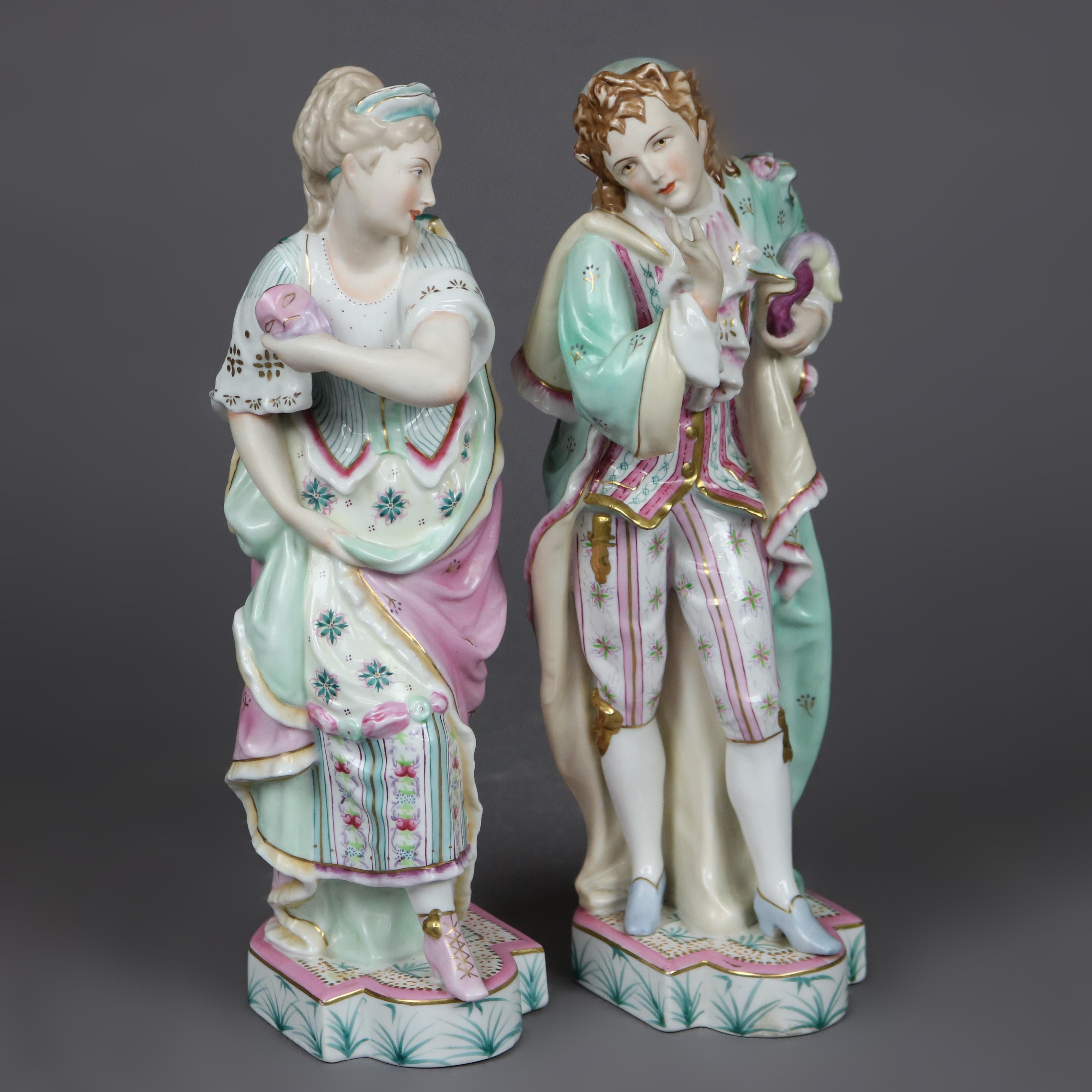 Pair of Large Sylvan Porcelain Figures, Courting Couple, 20th C 4