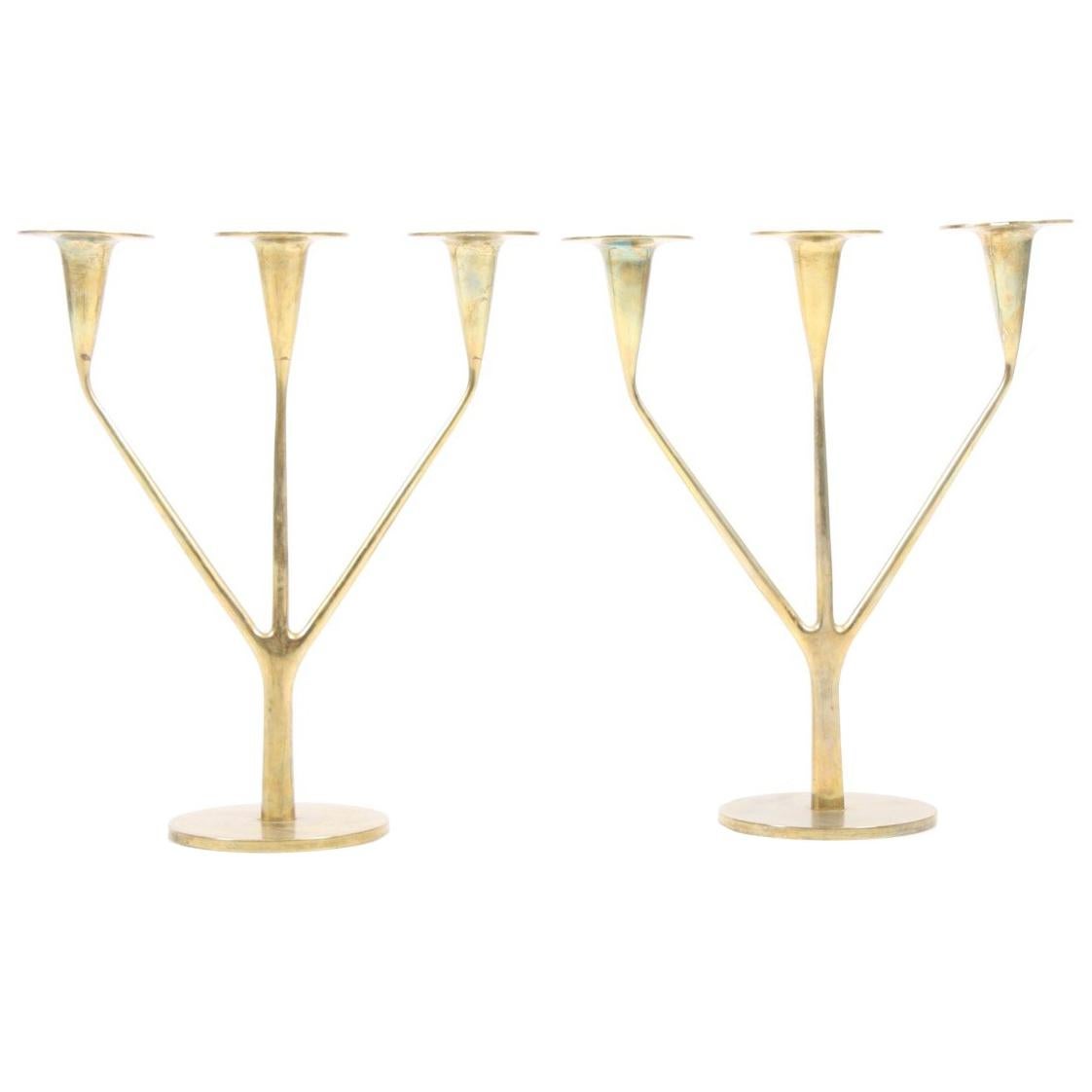 Pair of Large Table Candelabras in Brass