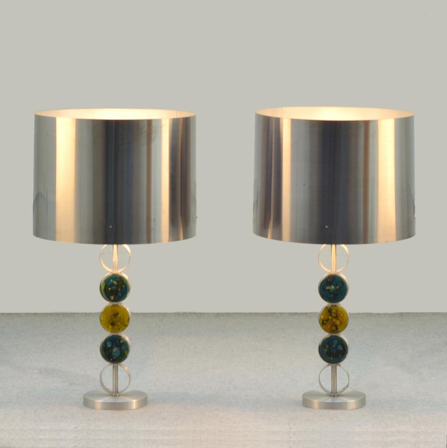 Mid-Century Modern Pair of Large Table Lamps by RAAK 1970's Attributed to Nanny Still For Sale
