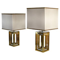 Pair of Large Table Lamps by Romeo Rega Italy, 1970s, Hollywood Regency
