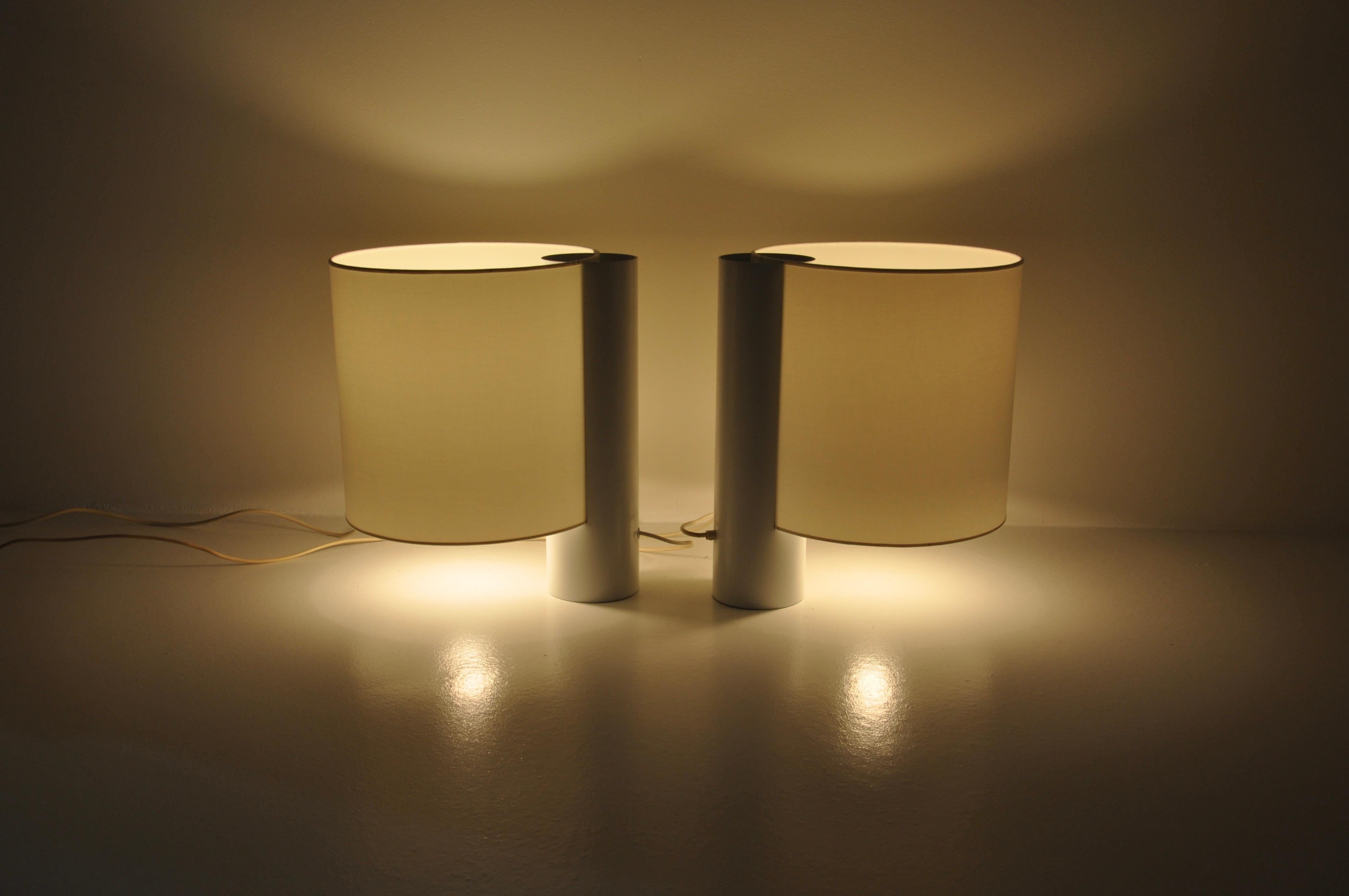 Metal Pair of Large Table Lamps 