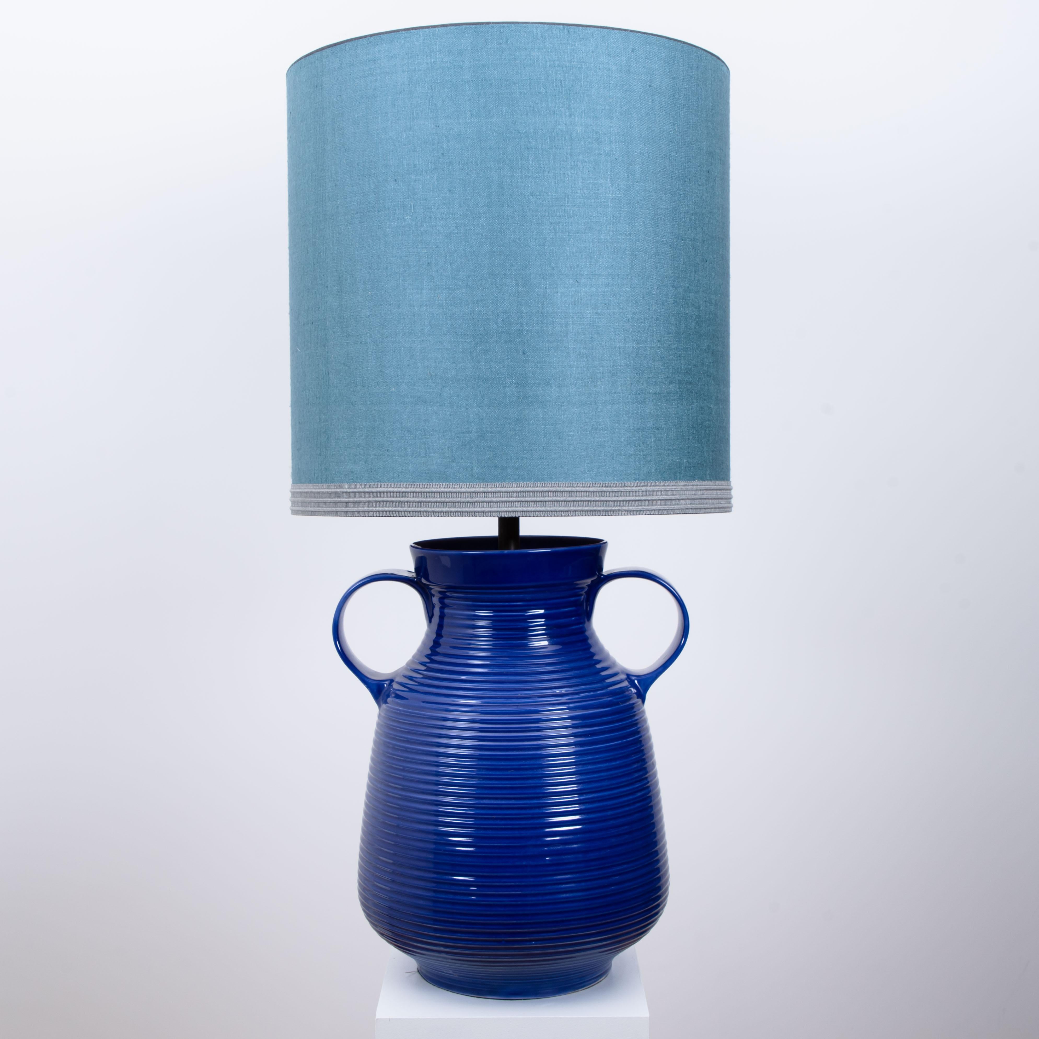 Pair of Large Table Lamps with New Silk Custom Made Lampshade René Houben, 1960s For Sale 12