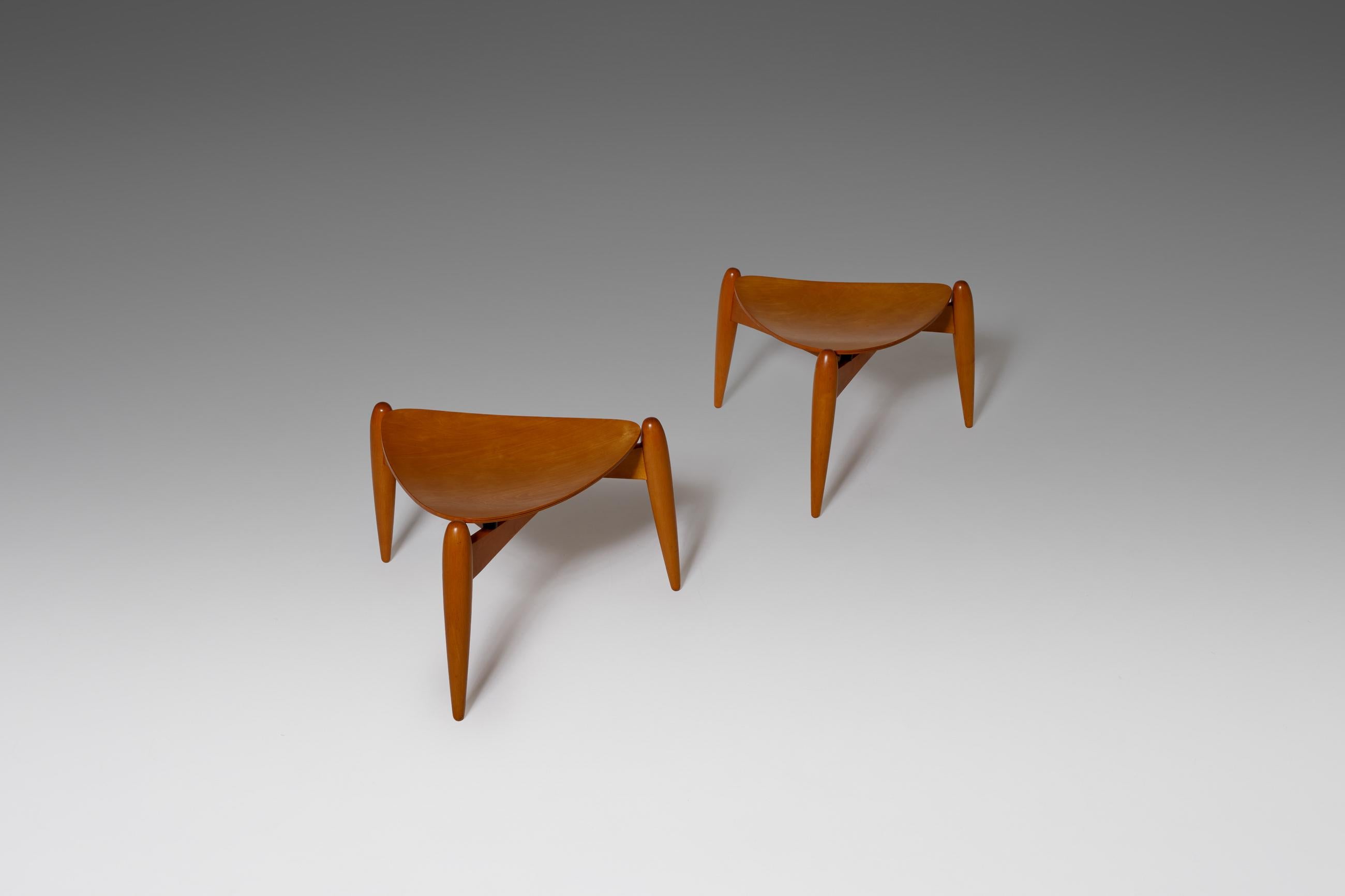 Finnish Pair of Large ‘Tale’ Stools by Ilmari Tapiovaara, 1950s