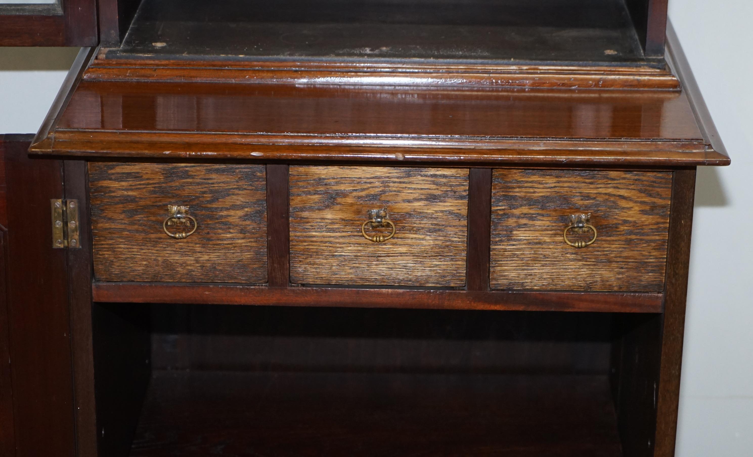 Pair of Large Tall Antique Victorian Hardwood Astral Glazed Library Bookcases 5