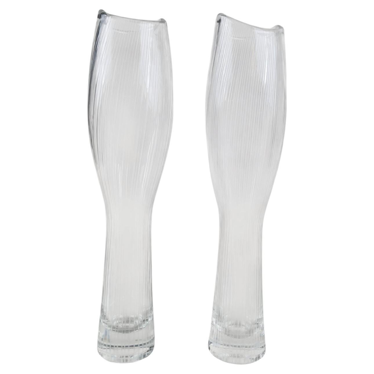 Pair of Large Tapio Wirkkala Line-Engraved Art Pieces Model 3545, Iittala, 1950s
