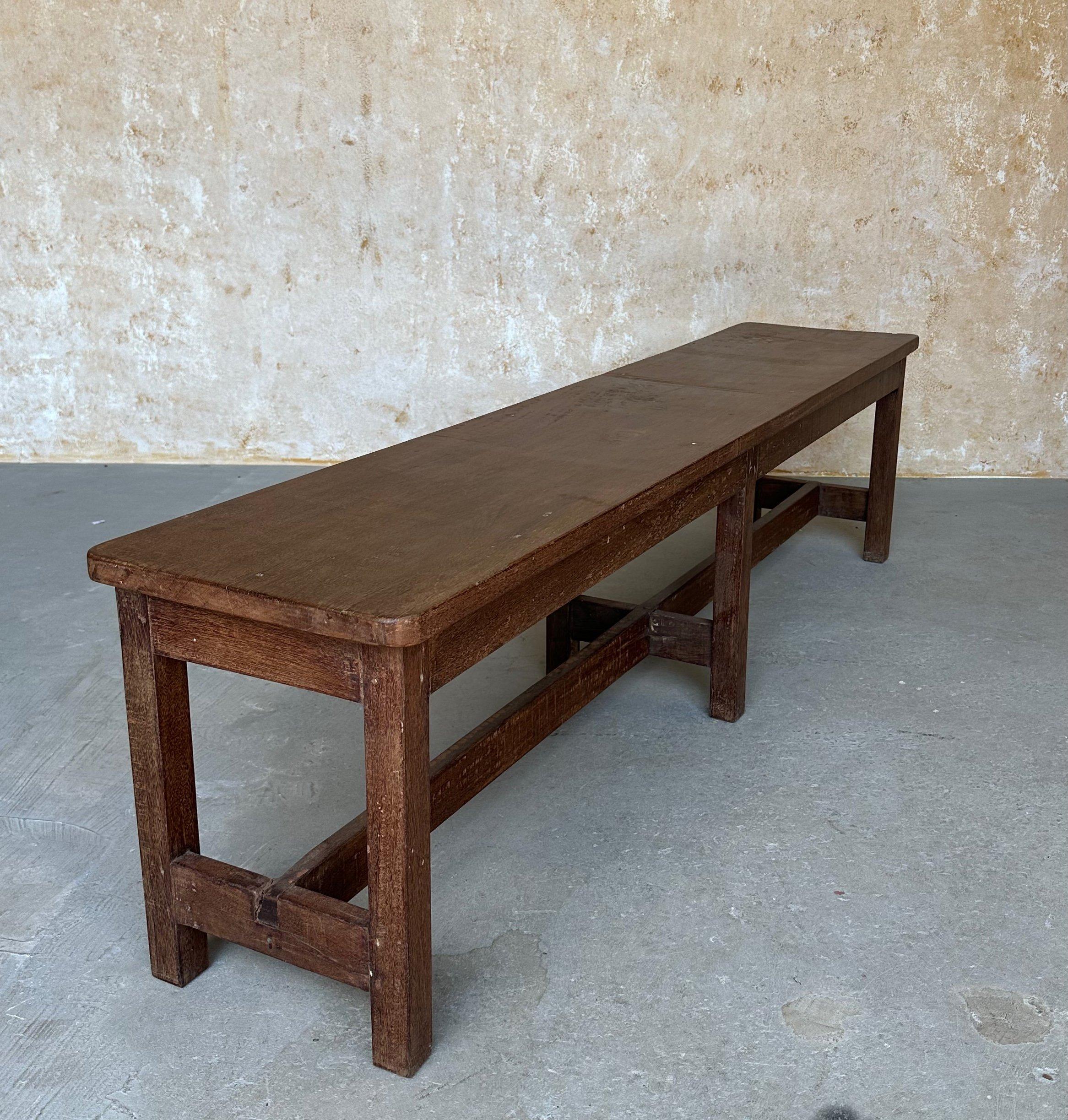 Pair of Large Teak Benches For Sale 5