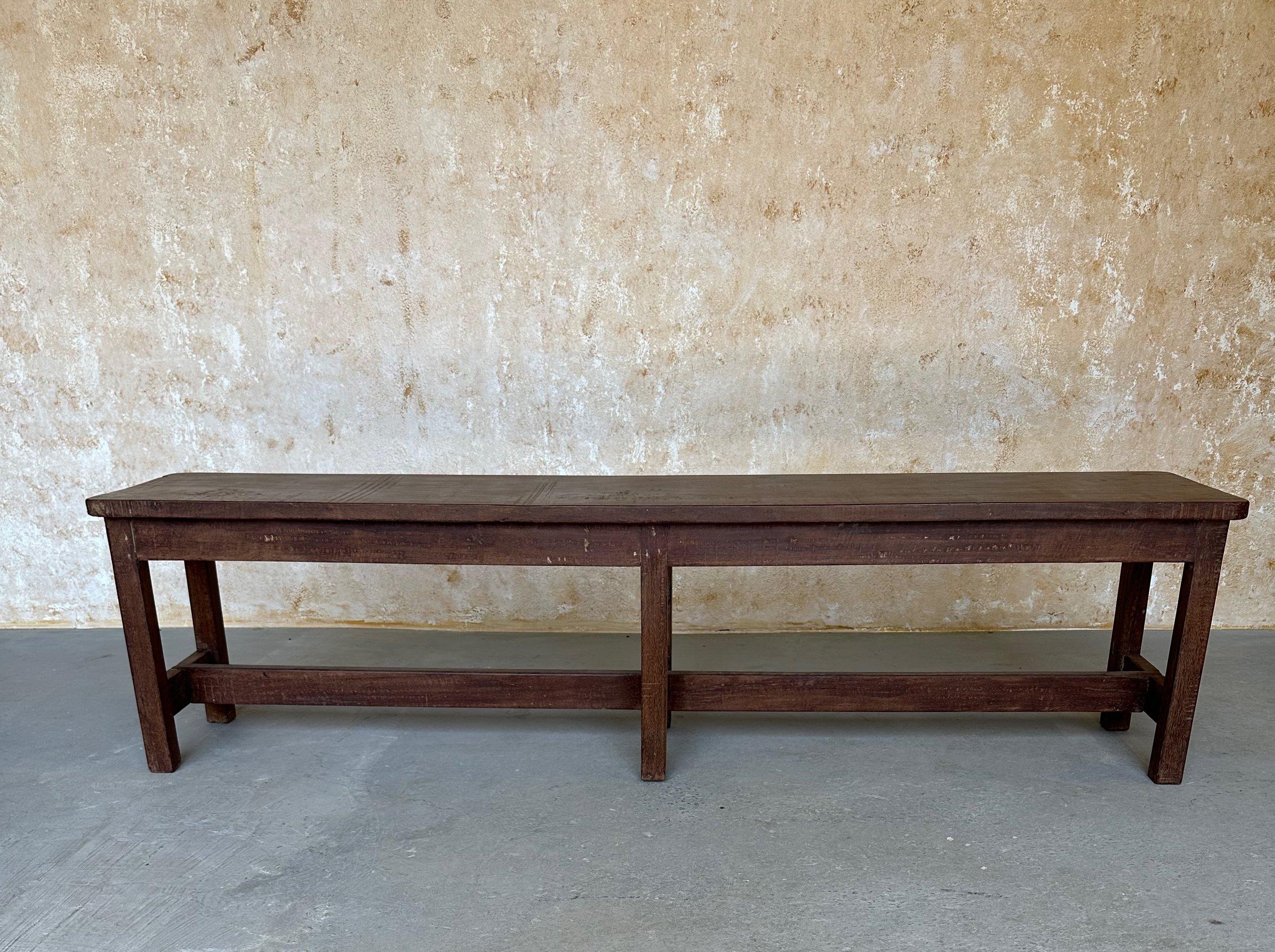 Pair of Large Teak Benches For Sale 10