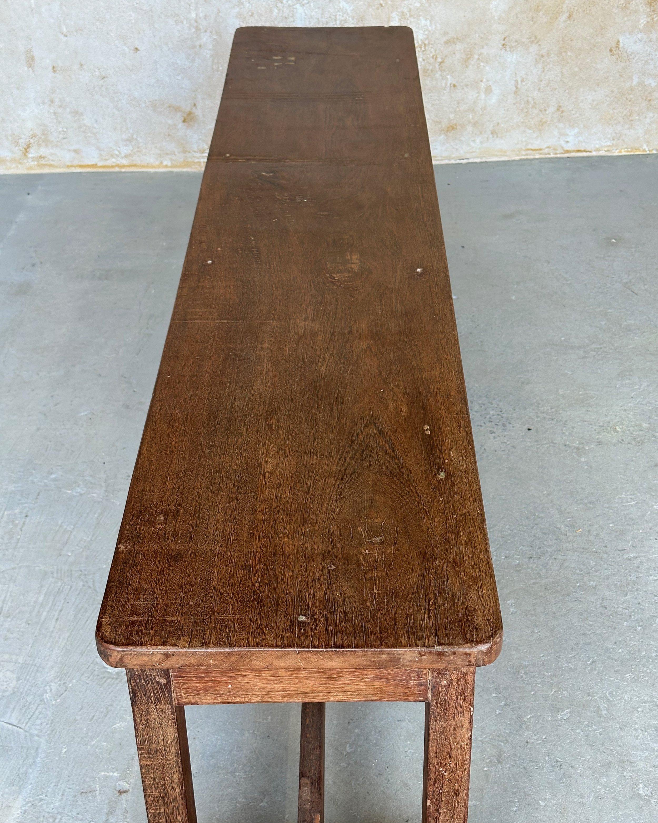 Pair of Large Teak Benches For Sale 11