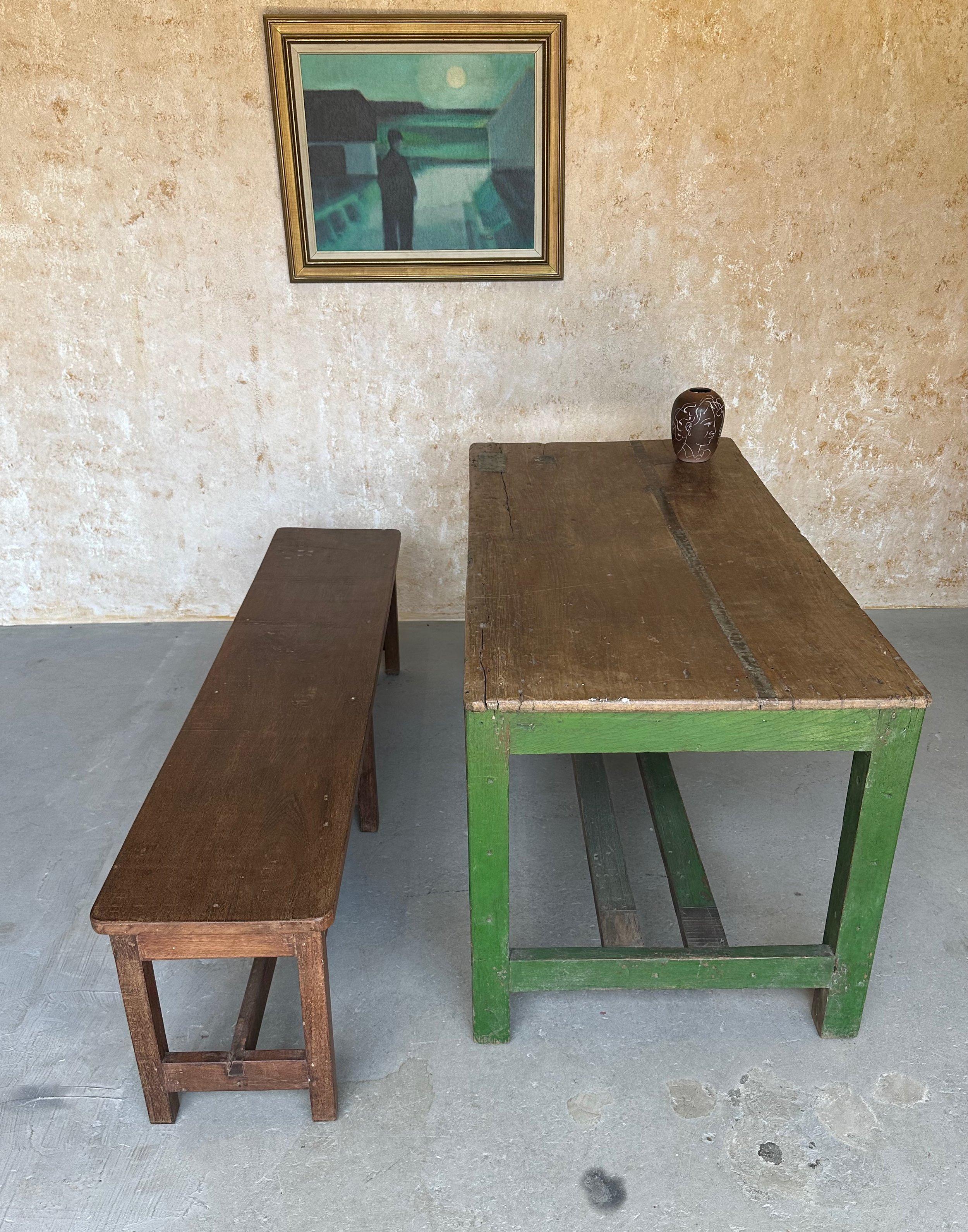 Pair of Large Teak Benches For Sale 14