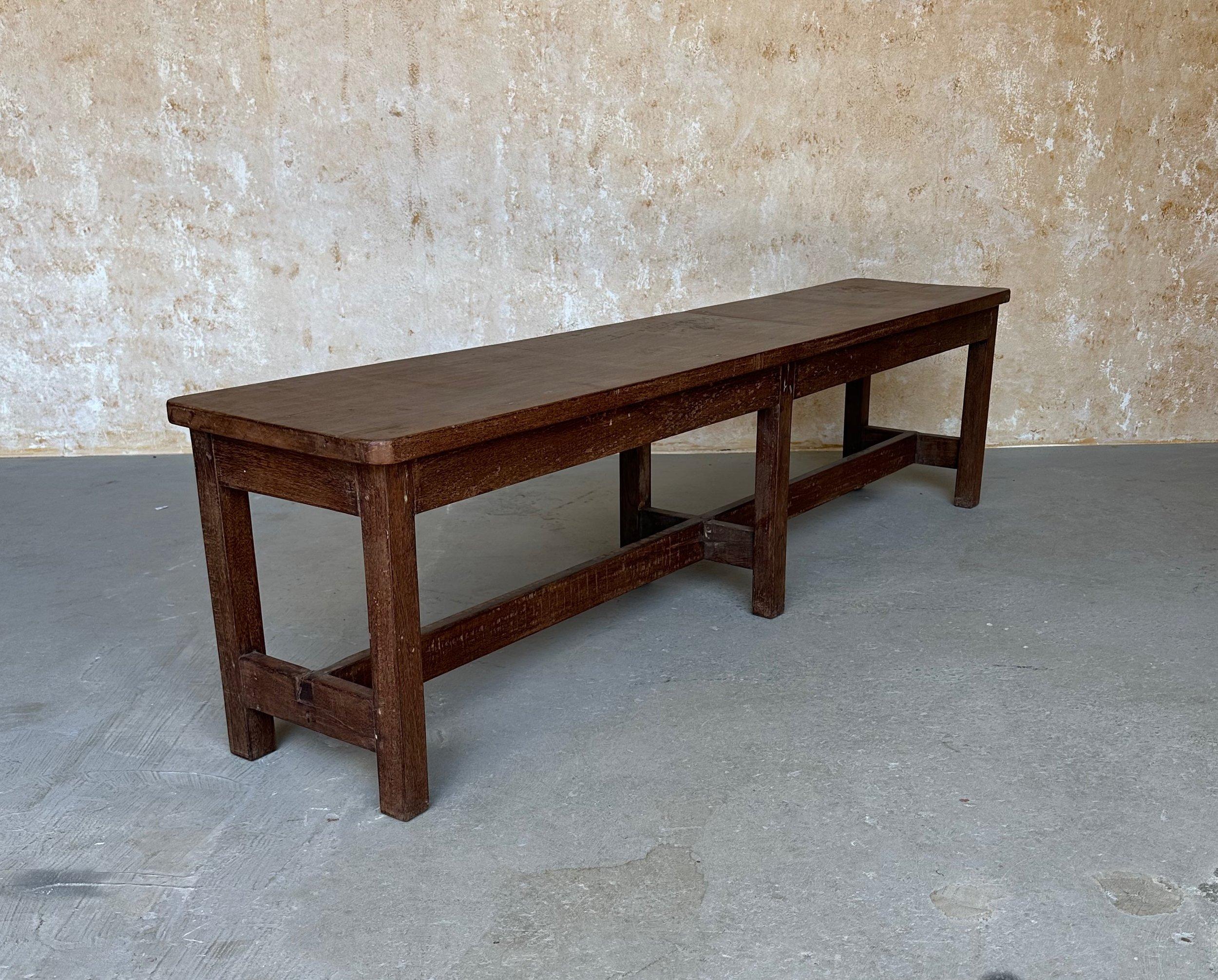 Pair of Large Teak Benches For Sale 2