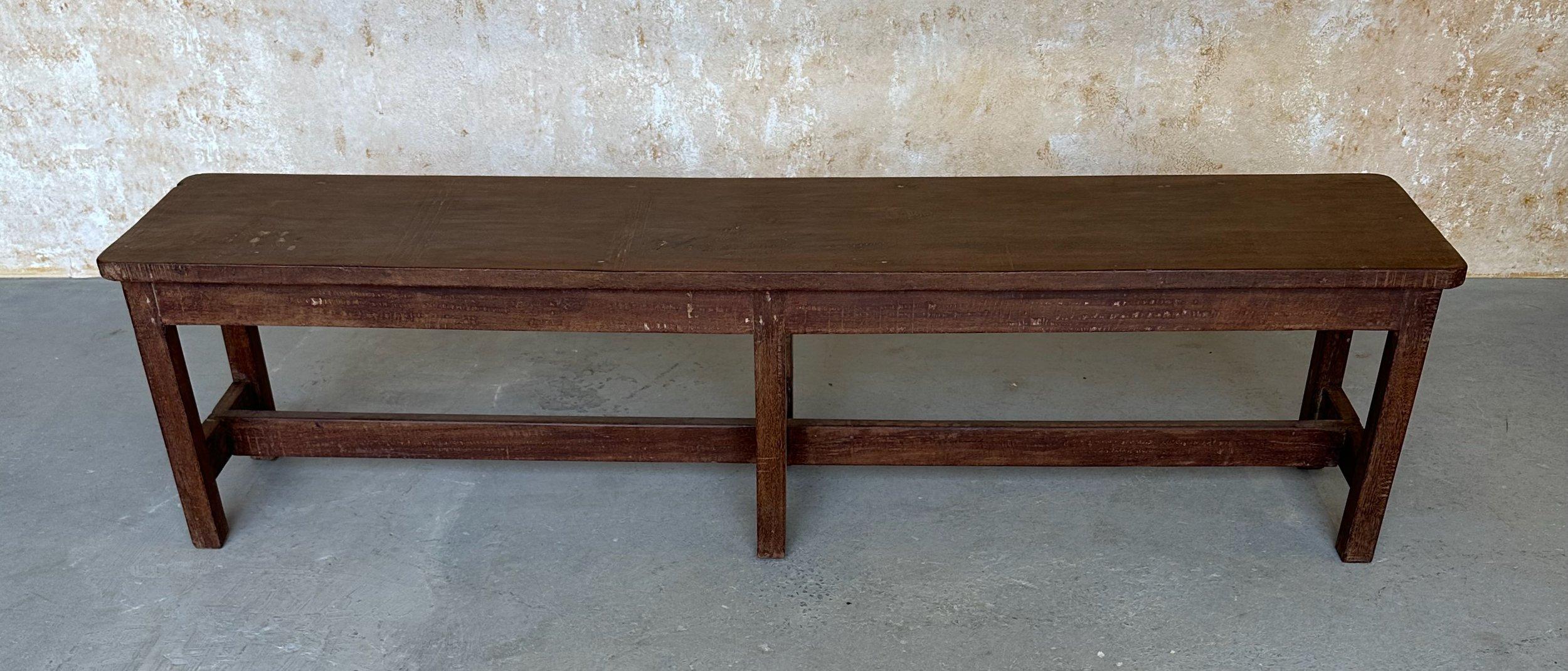 Pair of Large Teak Benches For Sale 4
