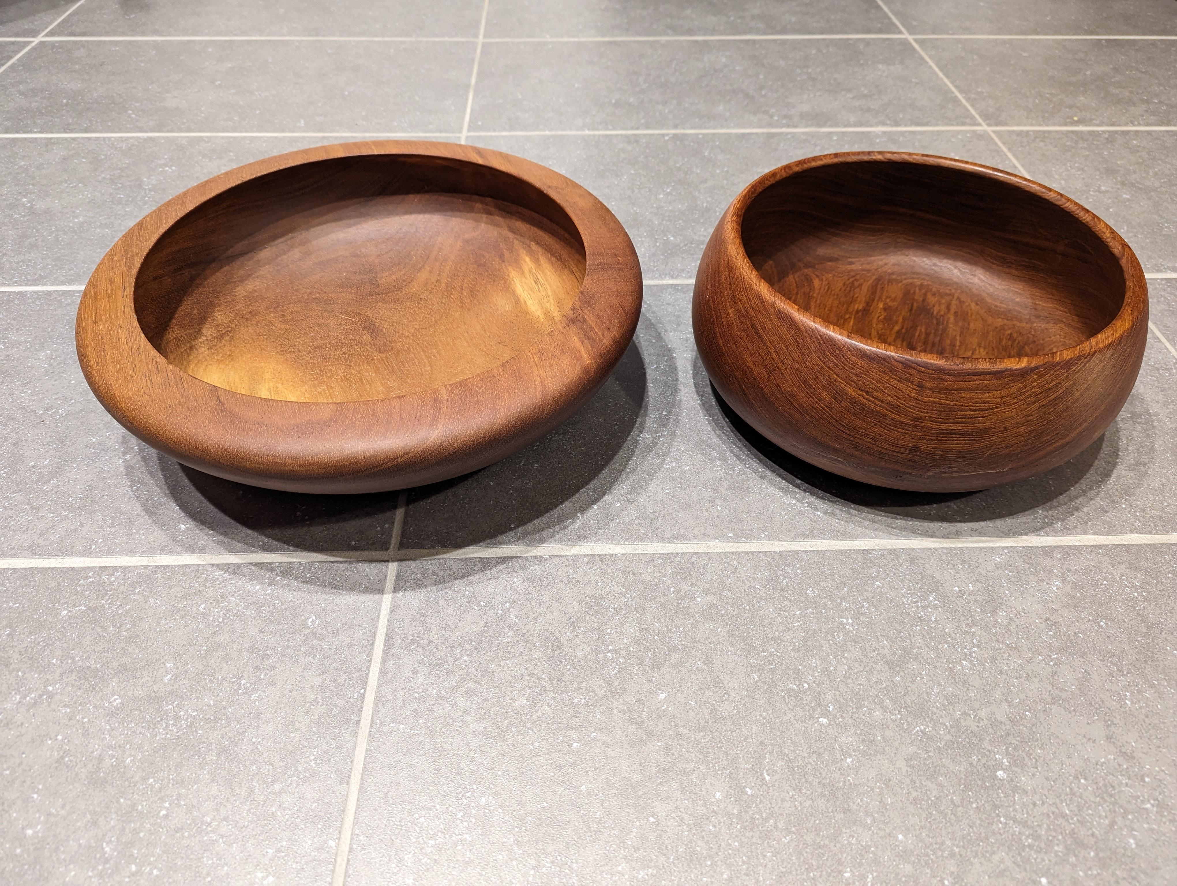 Mid-Century Modern Pair of large teak bowls For Sale