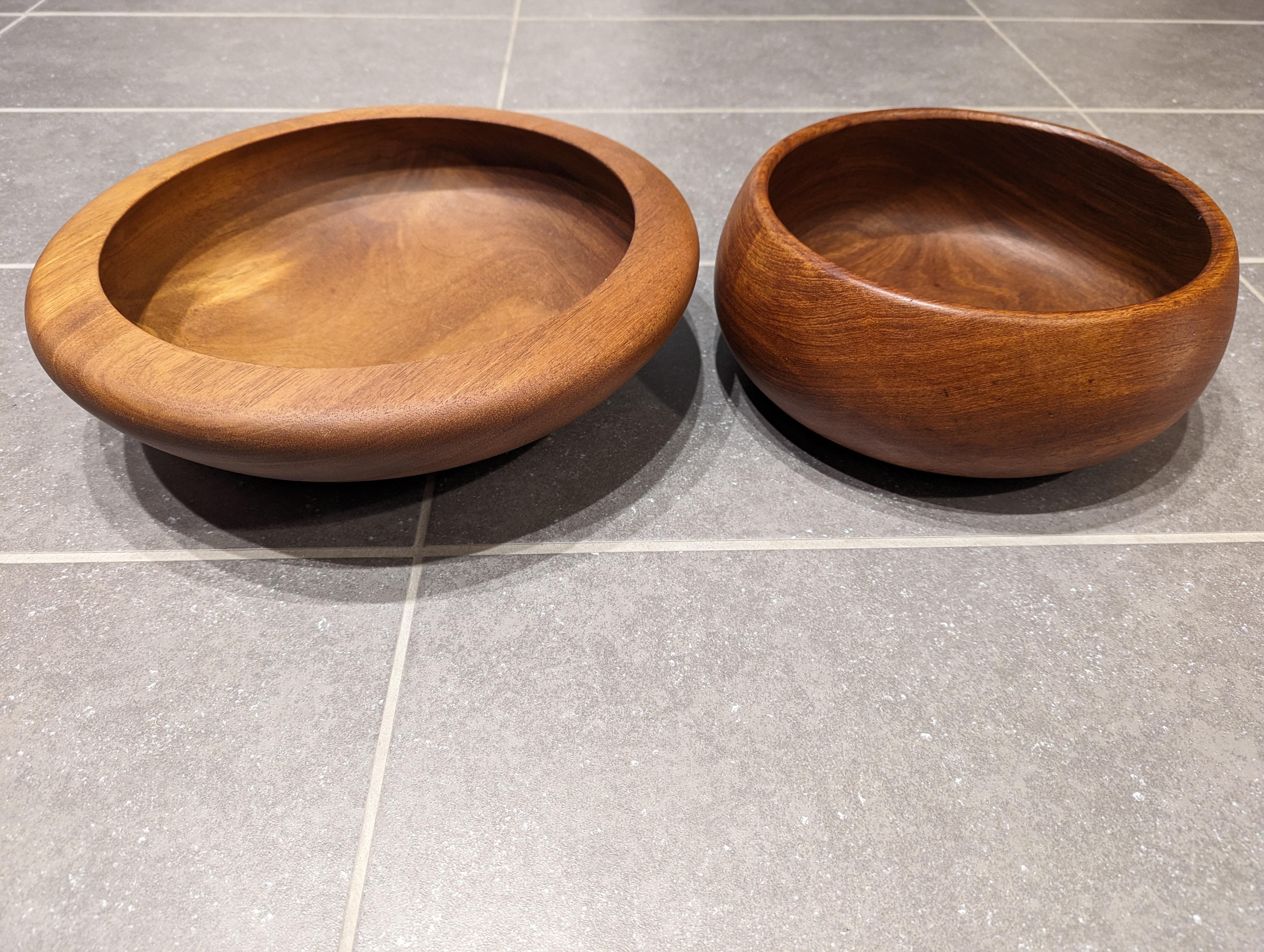 American Pair of large teak bowls For Sale
