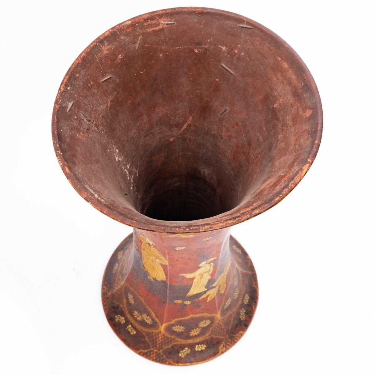 Pair of Large Terracotta Floor Vase's Original Chinoiserie Decoration For Sale 6