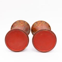 Pair of Large Terracotta Floor Vase's Original Chinoiserie Decoration